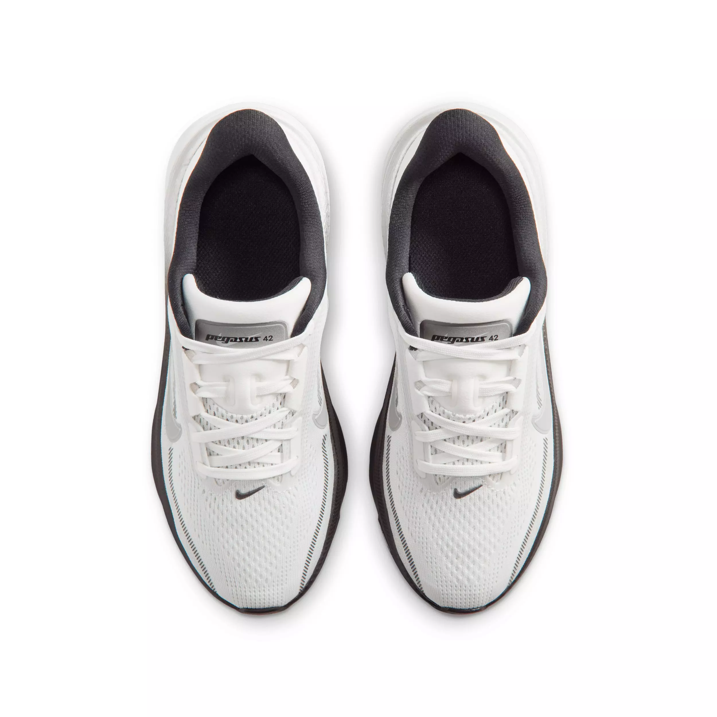 Nike Pegasus 42 "Summit White/Metallic Silver/Photon Dust/White" Grade School Boys' Running Shoe - WHITE/SILVER/DUST/WHITE