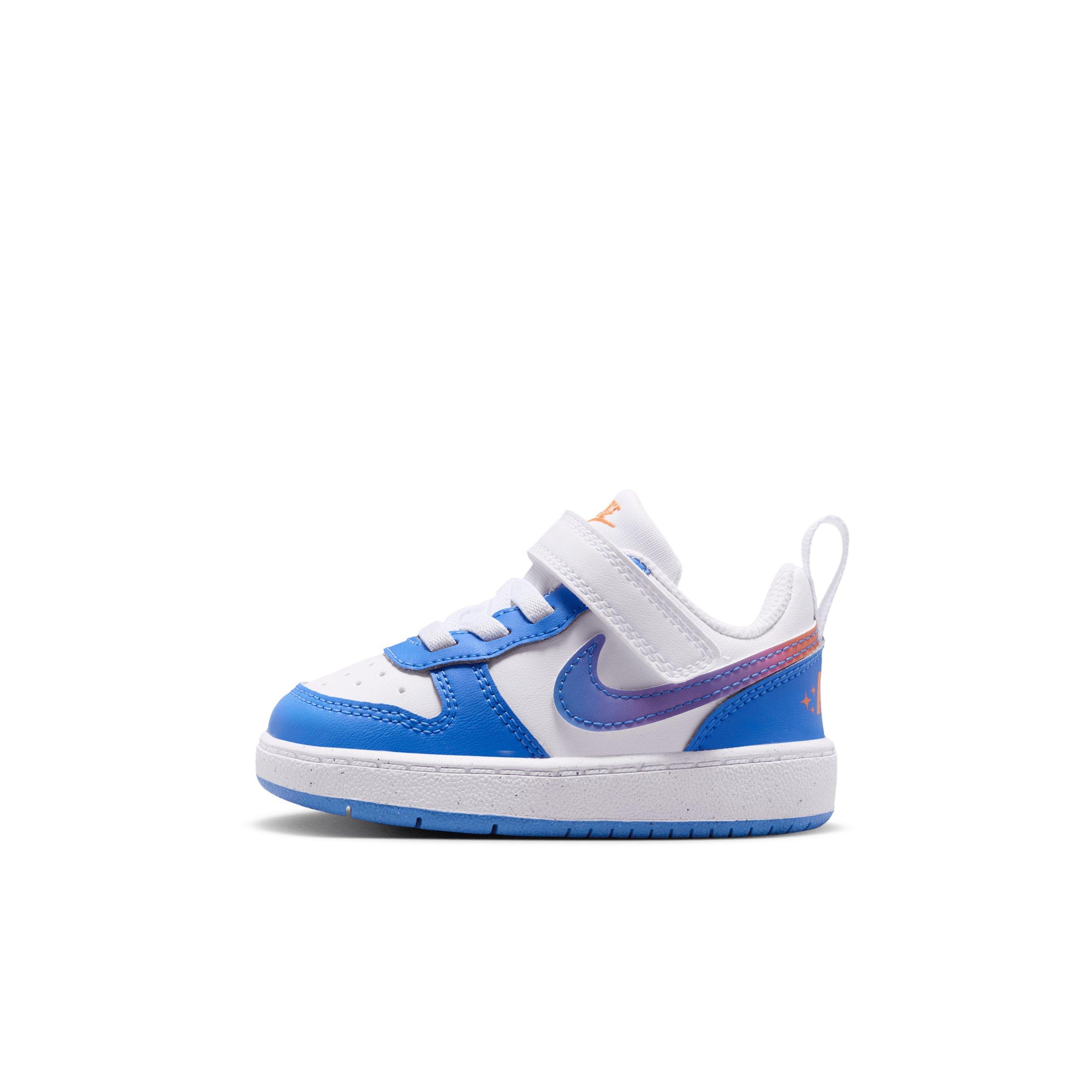 Nike Court Borough Low "White/Bright Violet/Turf Orange/Blue Crystal" Infant Boys' Shoe - WHITE/VIOLET/ORANGE/BLUE Thumbnail View 2