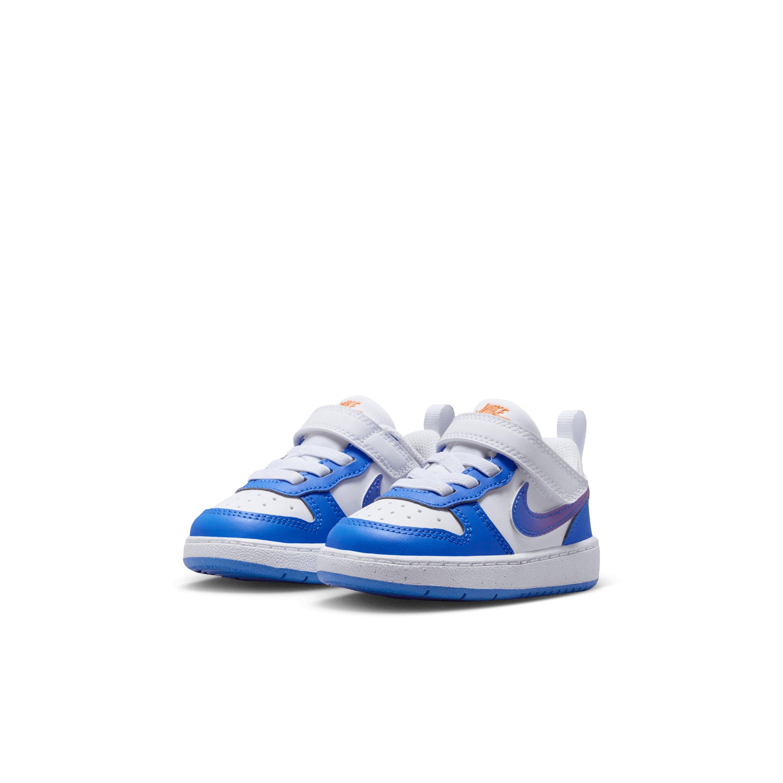 Nike Court Borough Low "White/Bright Violet/Turf Orange/Blue Crystal" Infant Boys' Shoe - WHITE/VIOLET/ORANGE/BLUE Thumbnail View 3