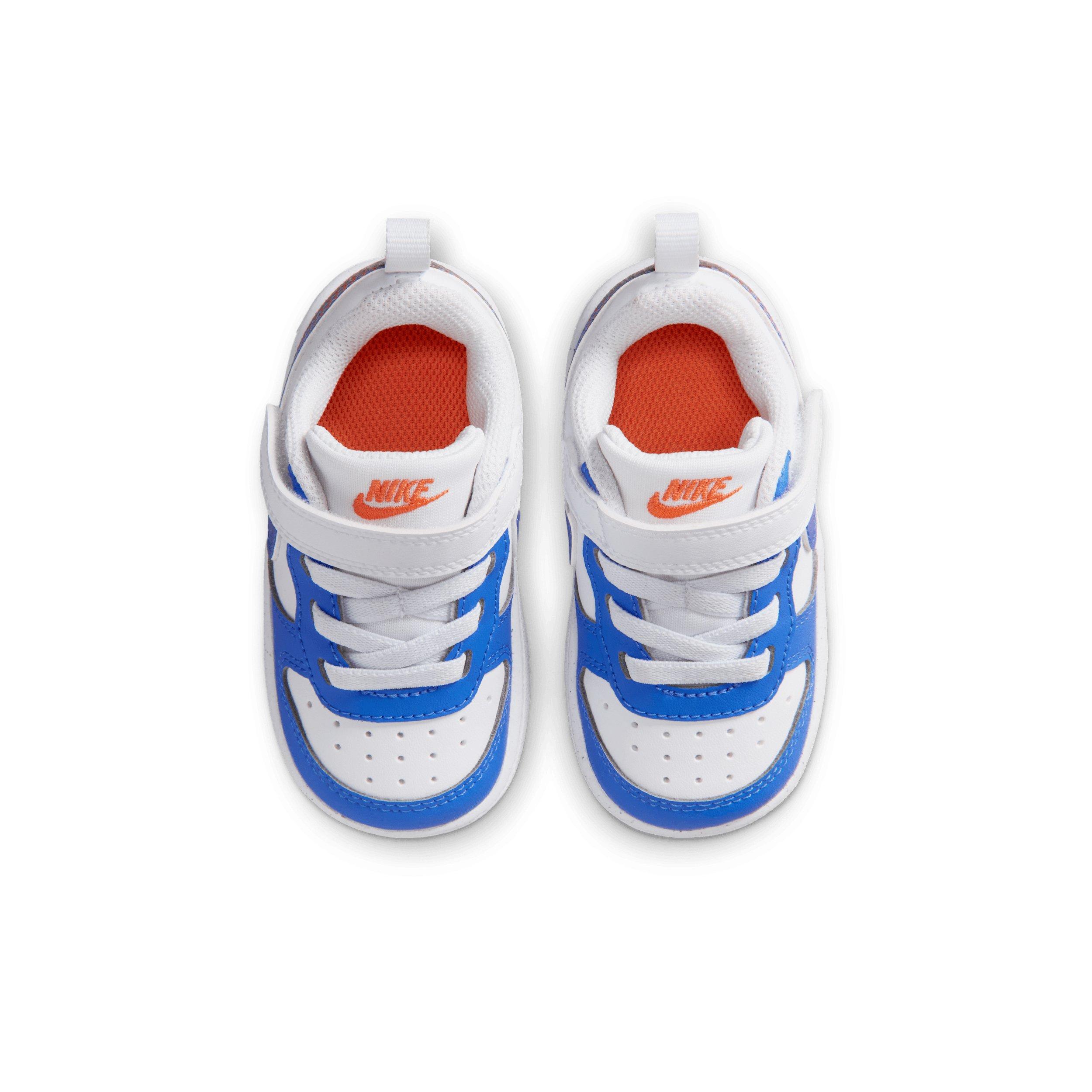 Nike Court Borough Low "White/Bright Violet/Turf Orange/Blue Crystal" Infant Boys' Shoe - WHITE/VIOLET/ORANGE/BLUE Thumbnail View 4
