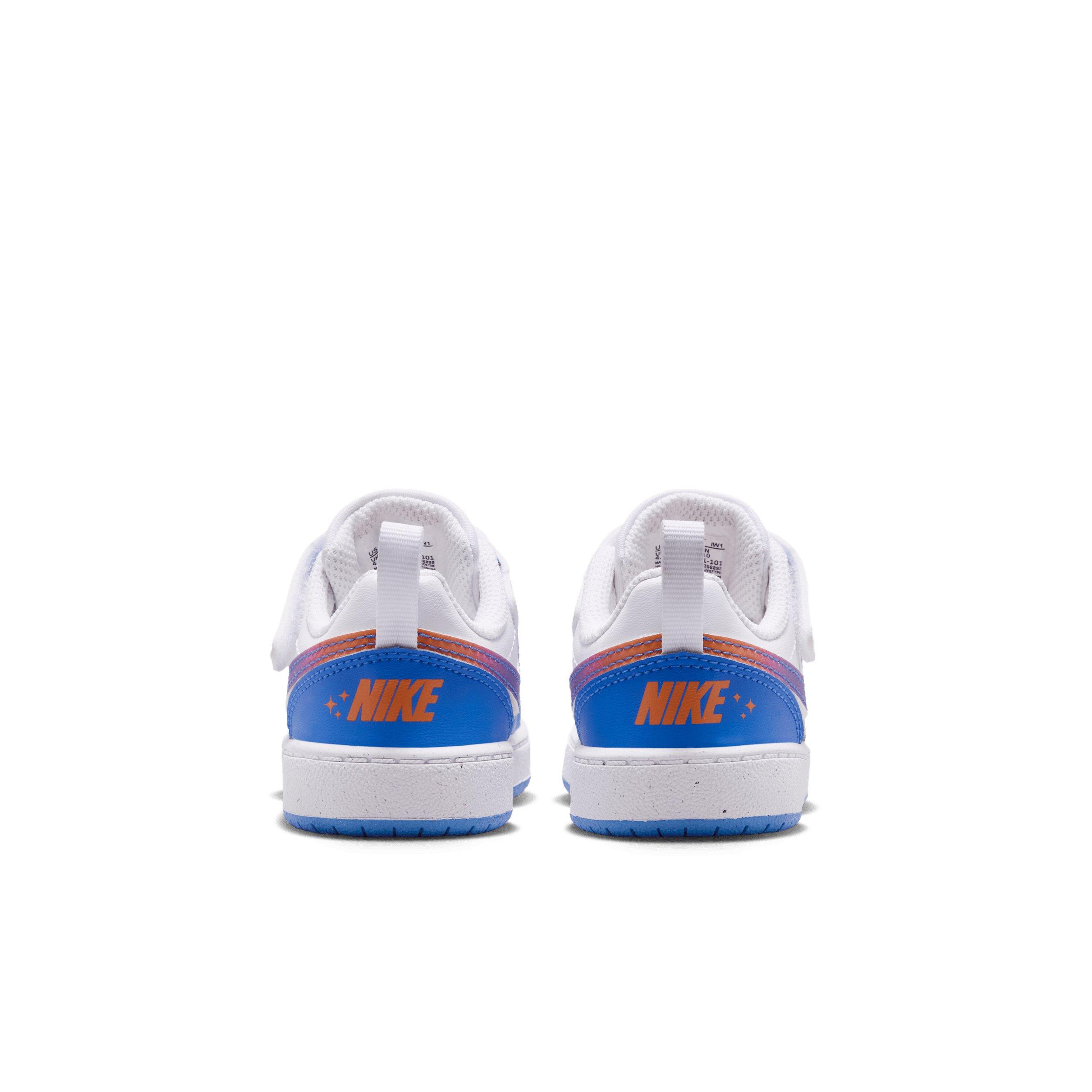 Nike Court Borough Low "White/Bright Violet/Turf Orange/Blue Crystal" Infant Boys' Shoe - WHITE/VIOLET/ORANGE/BLUE Thumbnail View 5