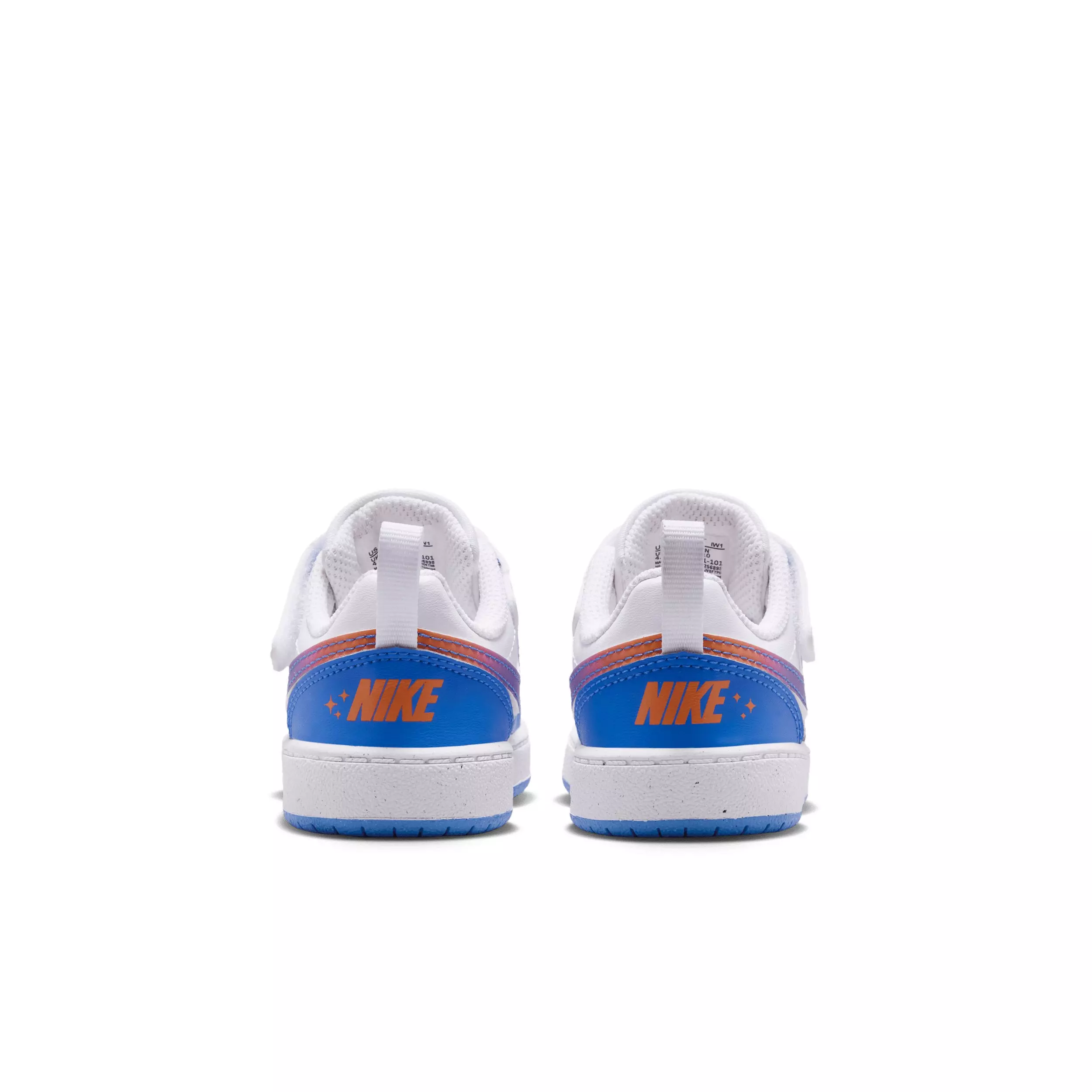 Nike Court Borough Low "White/Bright Violet/Turf Orange/Blue Crystal" Infant Boys' Shoe - WHITE/VIOLET/ORANGE/BLUE