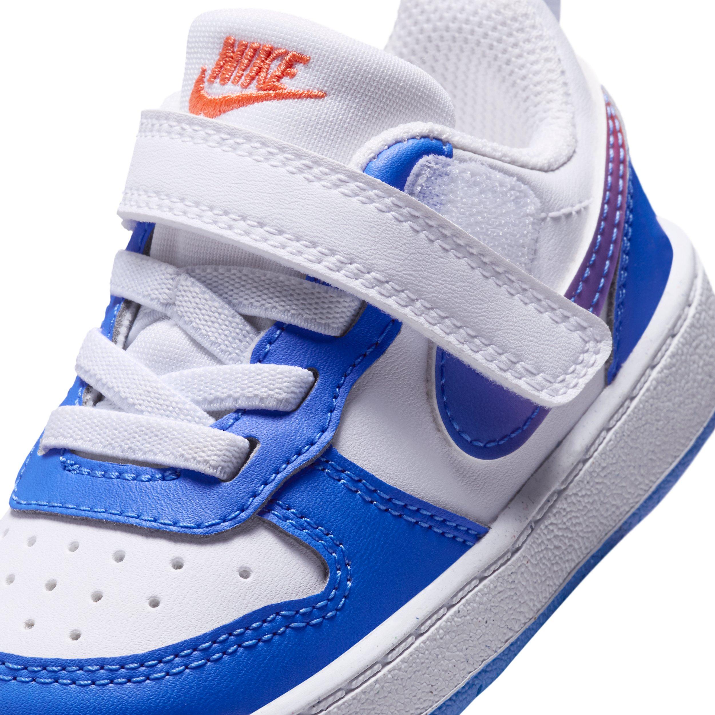 Nike Court Borough Low "White/Bright Violet/Turf Orange/Blue Crystal" Infant Boys' Shoe - WHITE/VIOLET/ORANGE/BLUE Thumbnail View 7