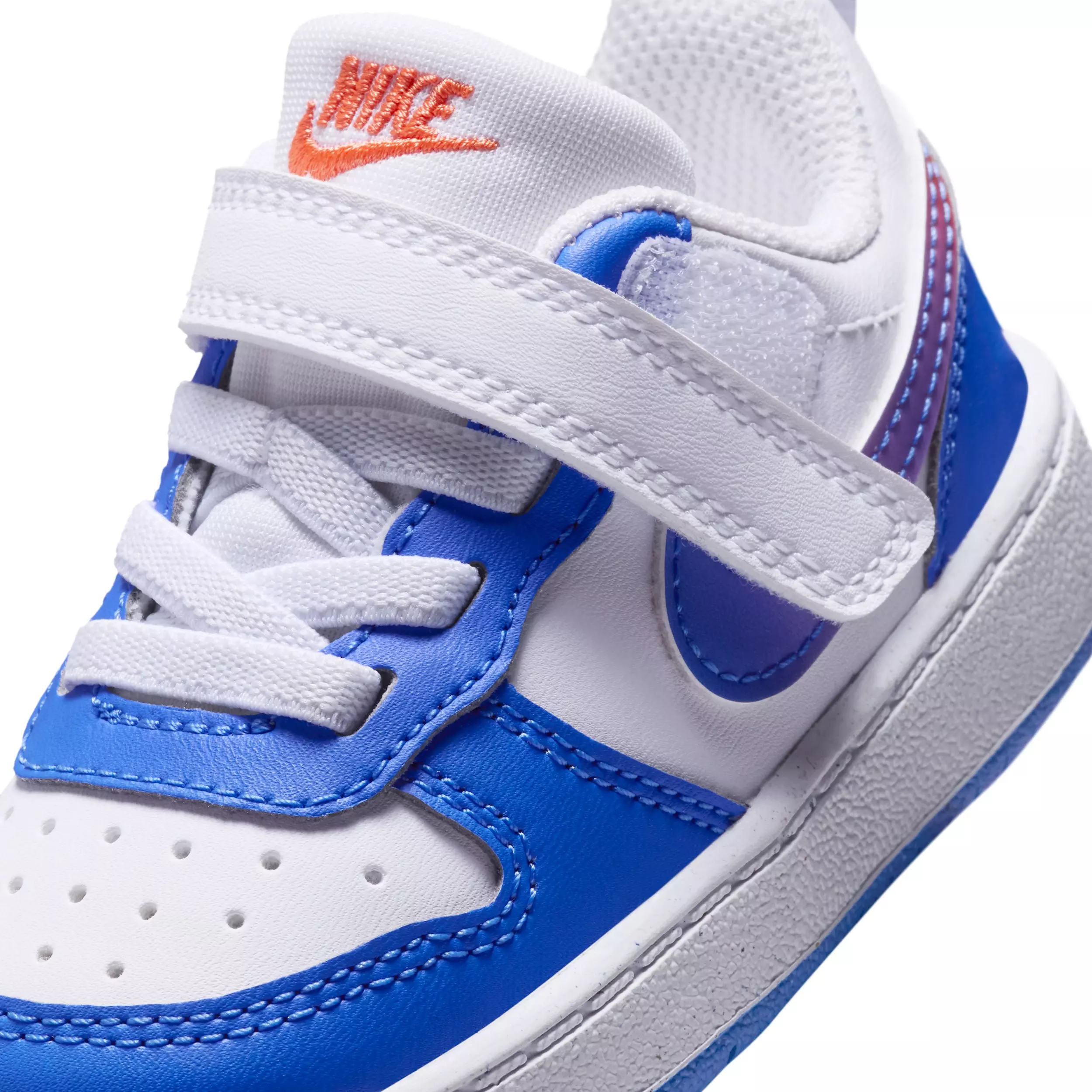 Nike Court Borough Low "White/Bright Violet/Turf Orange/Blue Crystal" Infant Boys' Shoe - WHITE/VIOLET/ORANGE/BLUE