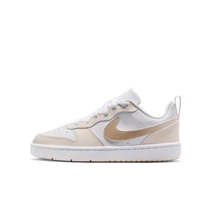 Nike Court Borough Low "White/Chalk/White/Shimmer" Grade School Girls' Shoe