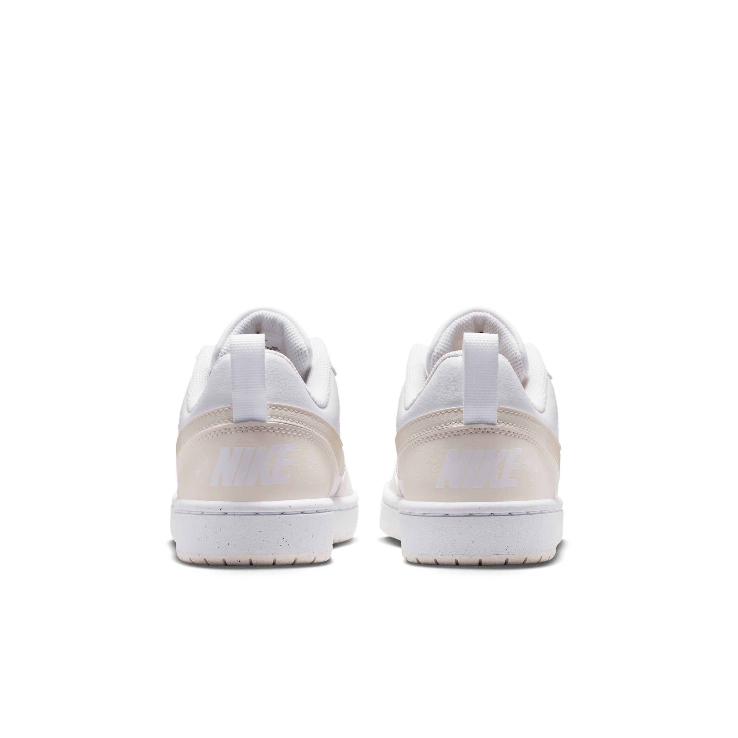 Nike Court Borough Low "White/Chalk/White/Shimmer" Grade School Girls' Shoe - WHITE/CHALK/WHITE/SHIMMER Thumbnail View 5
