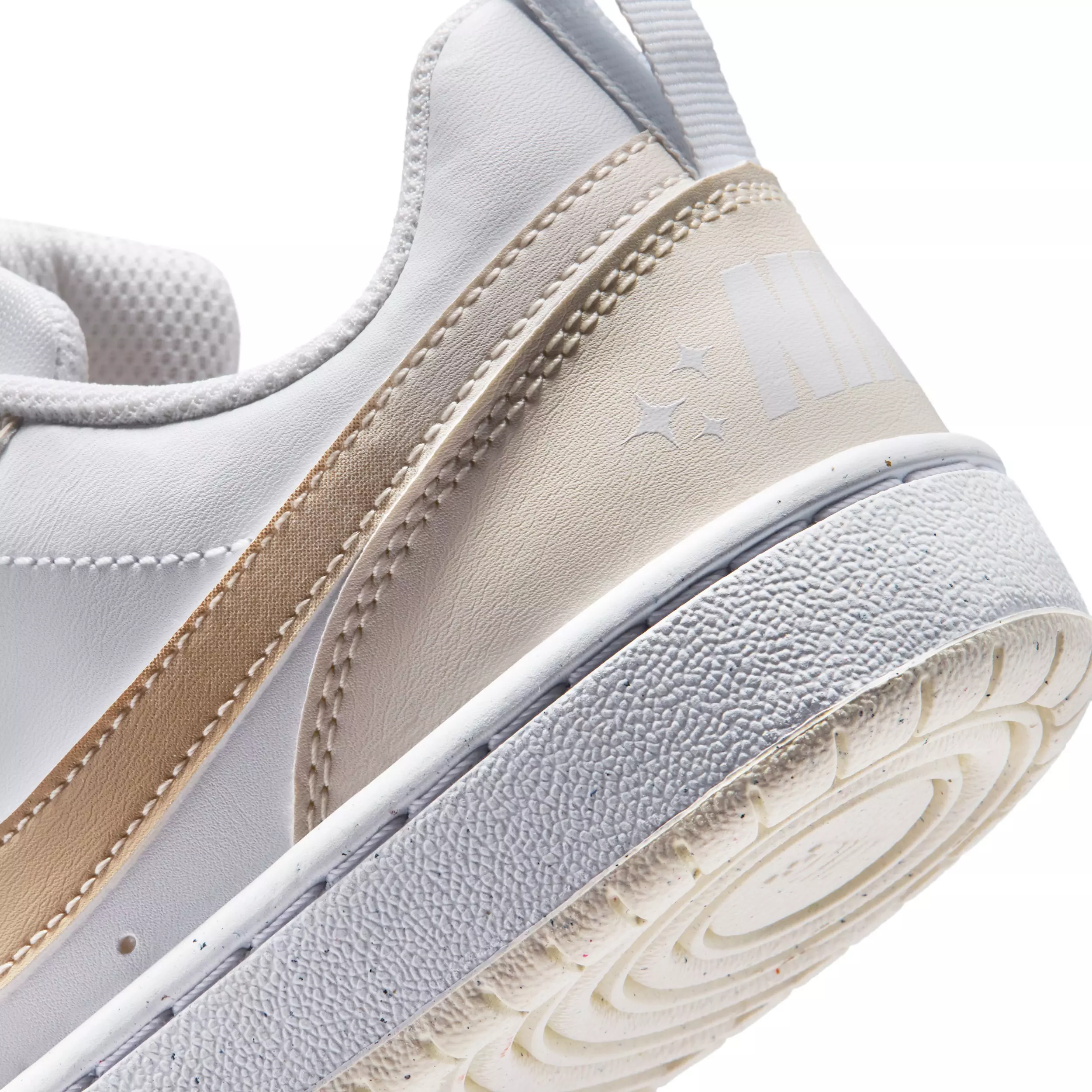 Nike Court Borough Low "White/Chalk/White/Shimmer" Grade School Girls' Shoe - WHITE/CHALK/WHITE/SHIMMER
