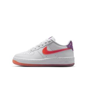 Nike Air Force 1 "White/Turf Orange/Bright Violet" Grade School Girls' Shoe