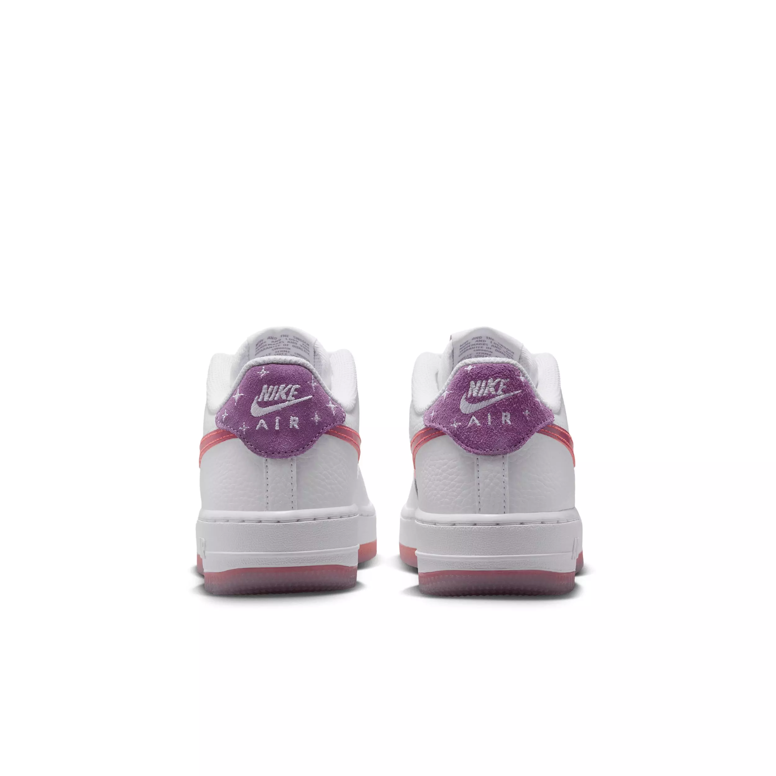 Nike Air Force 1 "White/Turf Orange/Bright Violet" Grade School Girls' Shoe - WHITE/ORANGE/VIOLET