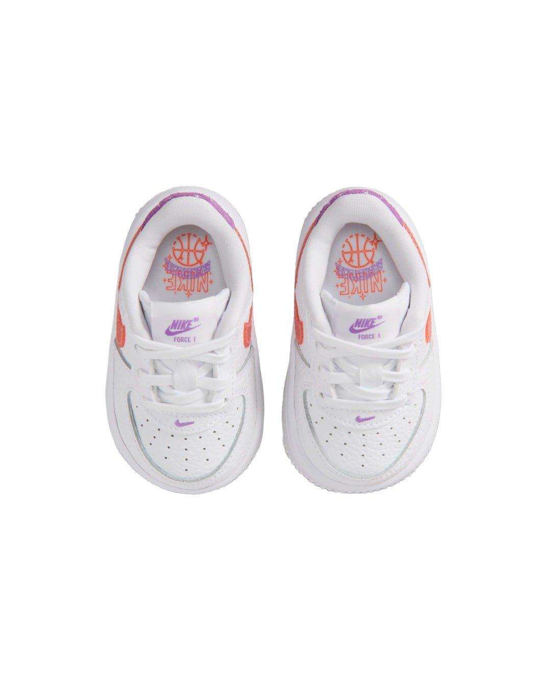 Nike Force 1 Low "White/Turf Orange/Bright Violet" Infant Girls' Shoe - WHITE/ORANGE/VIOLET Thumbnail View 4