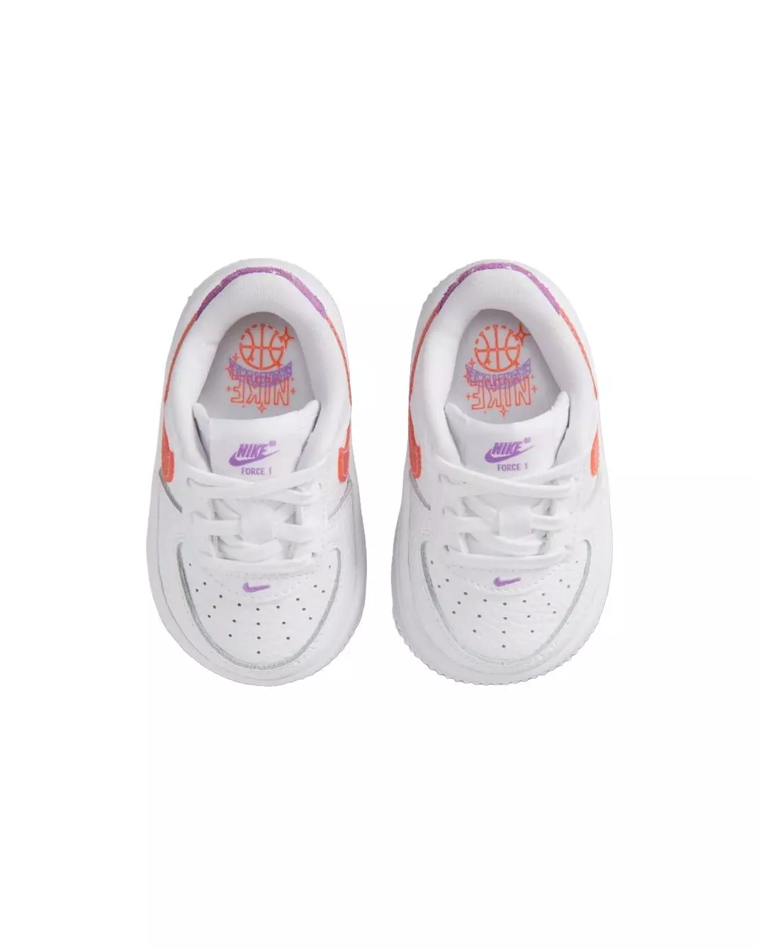 Nike Force 1 Low "White/Turf Orange/Bright Violet" Infant Girls' Shoe - WHITE/ORANGE/VIOLET