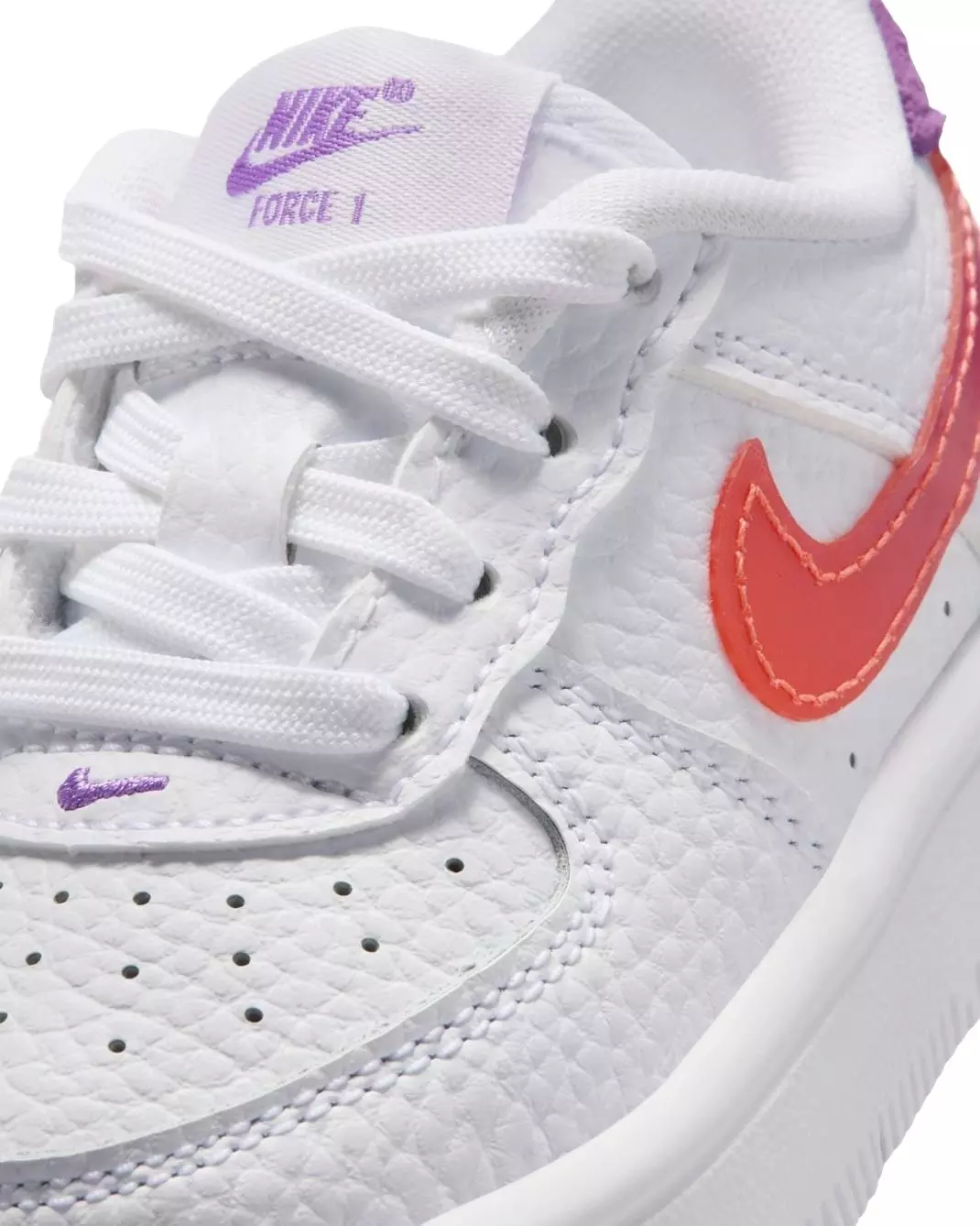 Nike Force 1 Low "White/Turf Orange/Bright Violet" Infant Girls' Shoe - WHITE/ORANGE/VIOLET