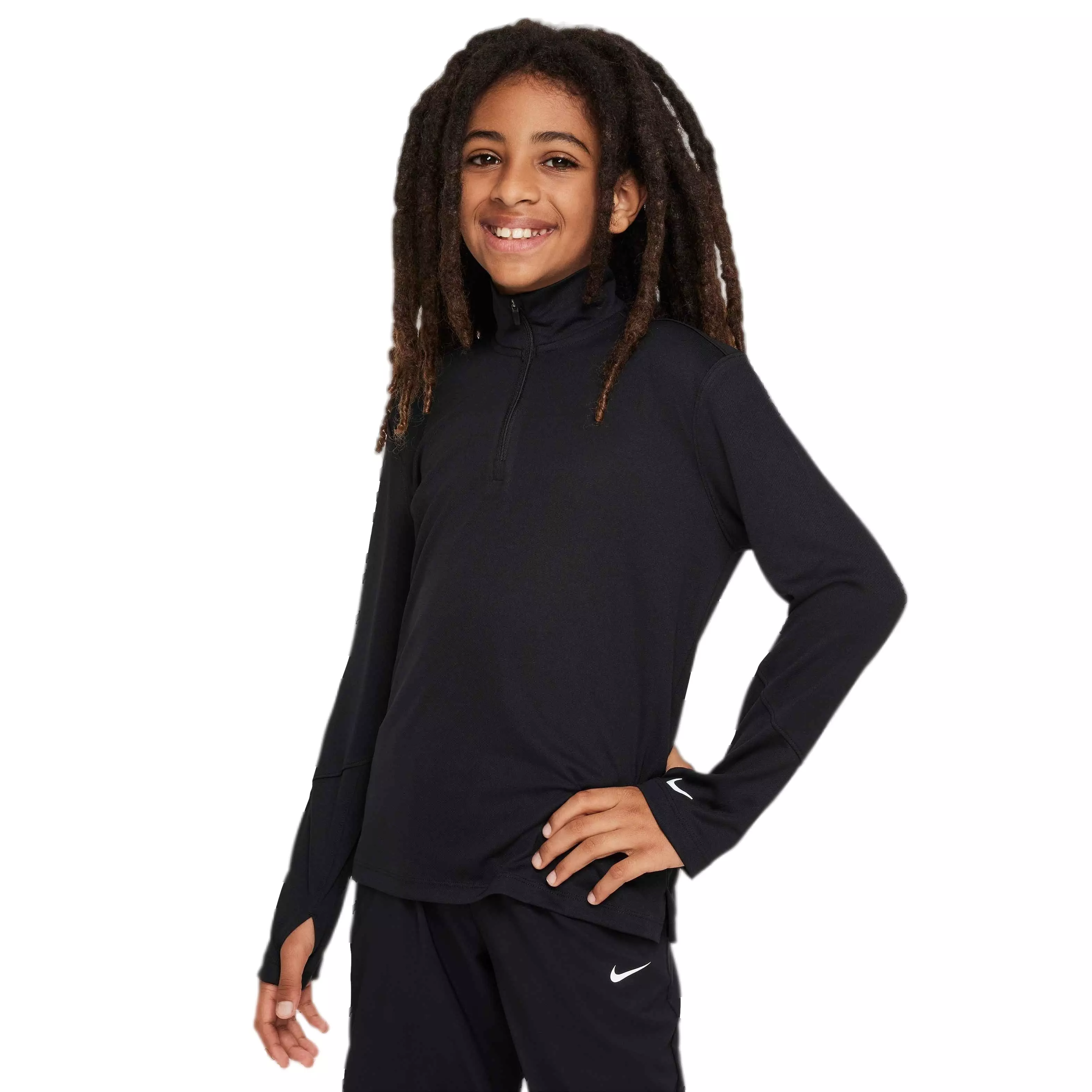 Nike Big Boys' Multi Dri-FIT UV Long-Sleeve 1/2-Zip Top - BLACK