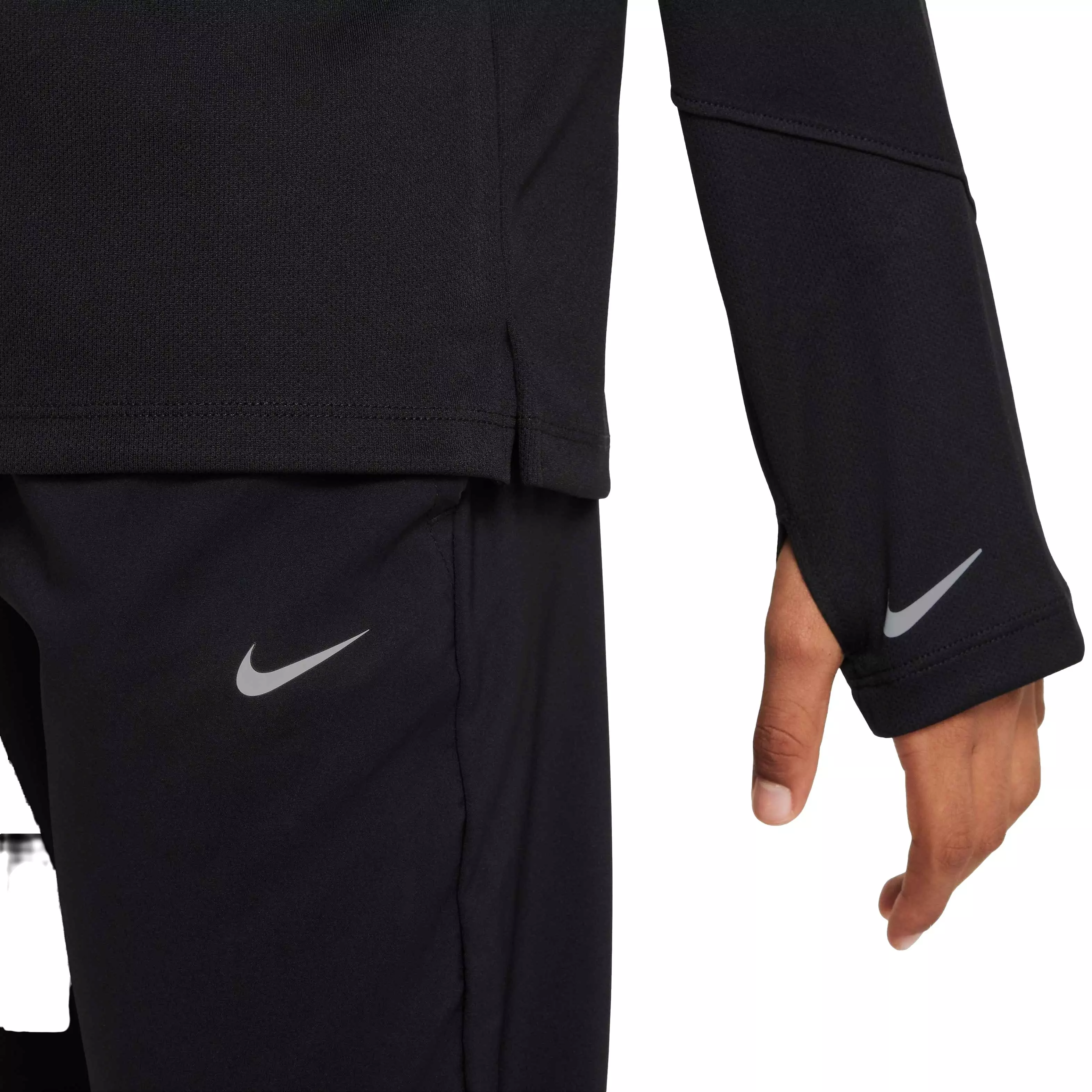 Nike Big Boys' Multi Dri-FIT UV Long-Sleeve 1/2-Zip Top - BLACK