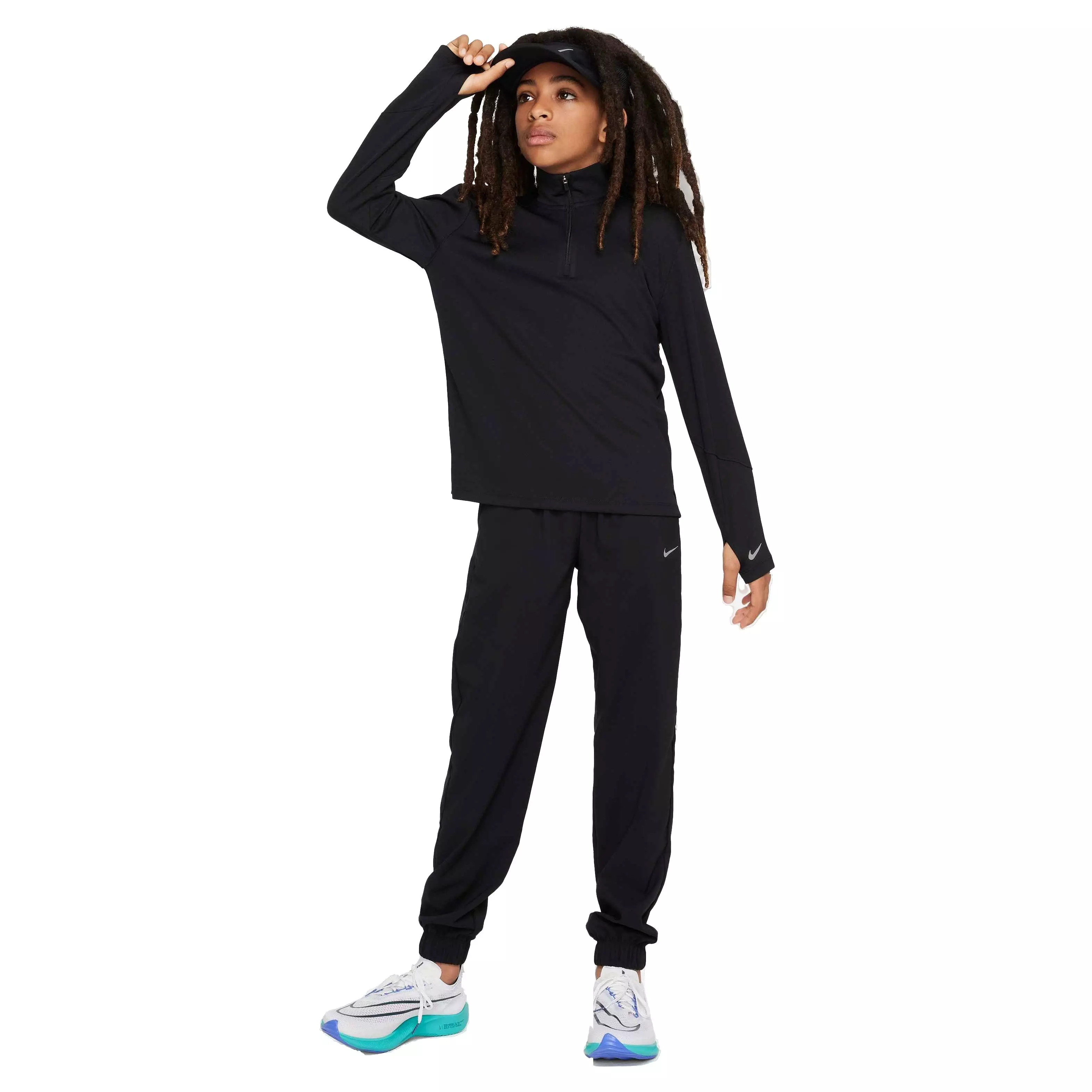 Nike Big Boys' Multi Dri-FIT UV Long-Sleeve 1/2-Zip Top - BLACK