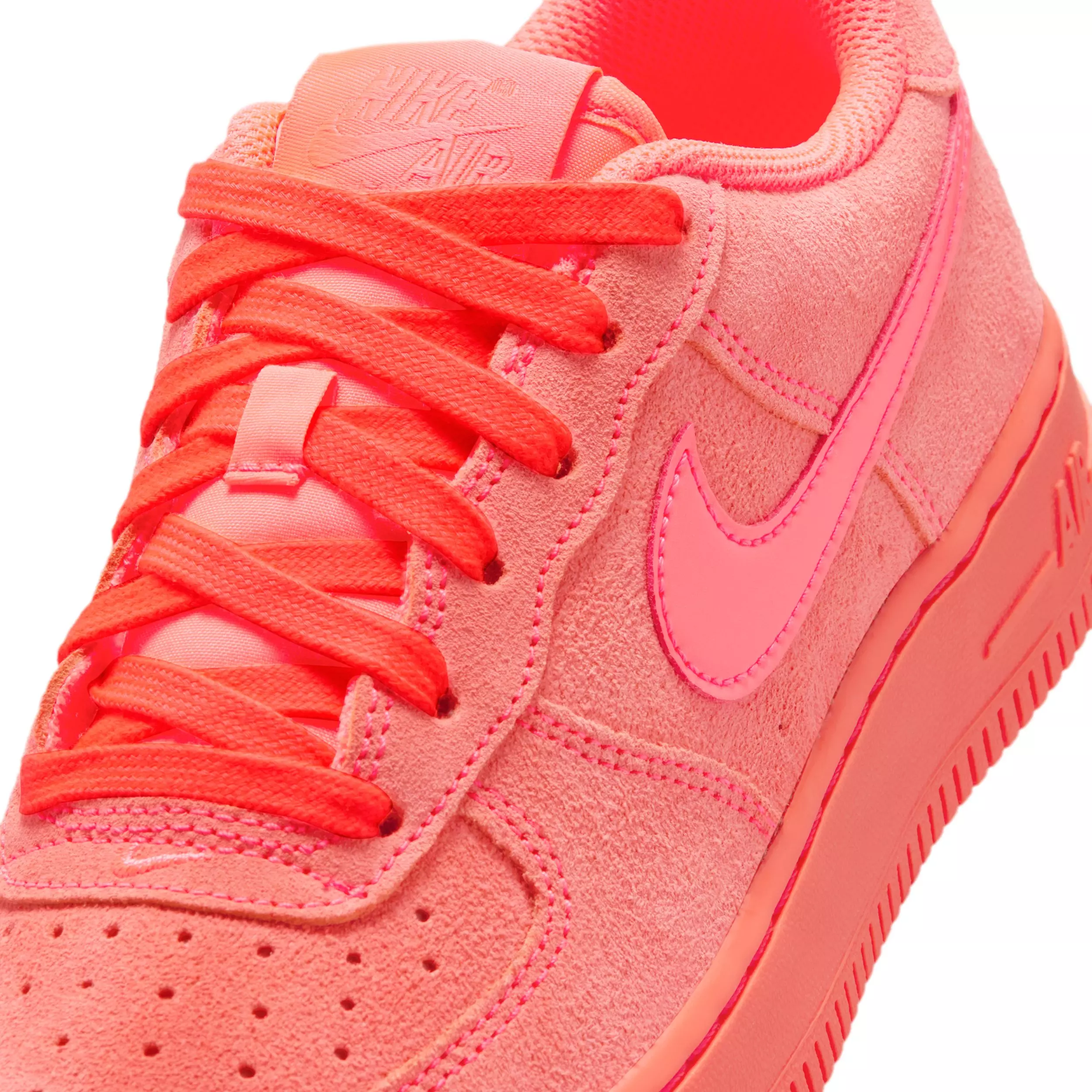 Nike Air Force 1 Suede "Hot Lava/Hot Lava/Hot Lava" Grade School Girls' Shoe - LAVA/LAVA/LAVA