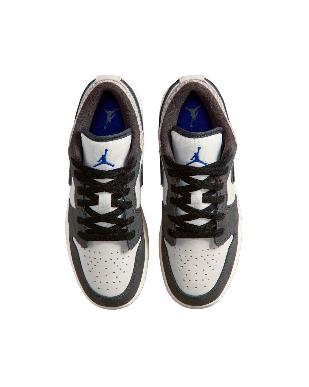 Jordan 1 Low SE "Sail/Deep Pewter/Gamma Grey/Game Royal" Grade School Boys' Shoe - SAIL/PEWTER/GREY/ROYAL Thumbnail View 4