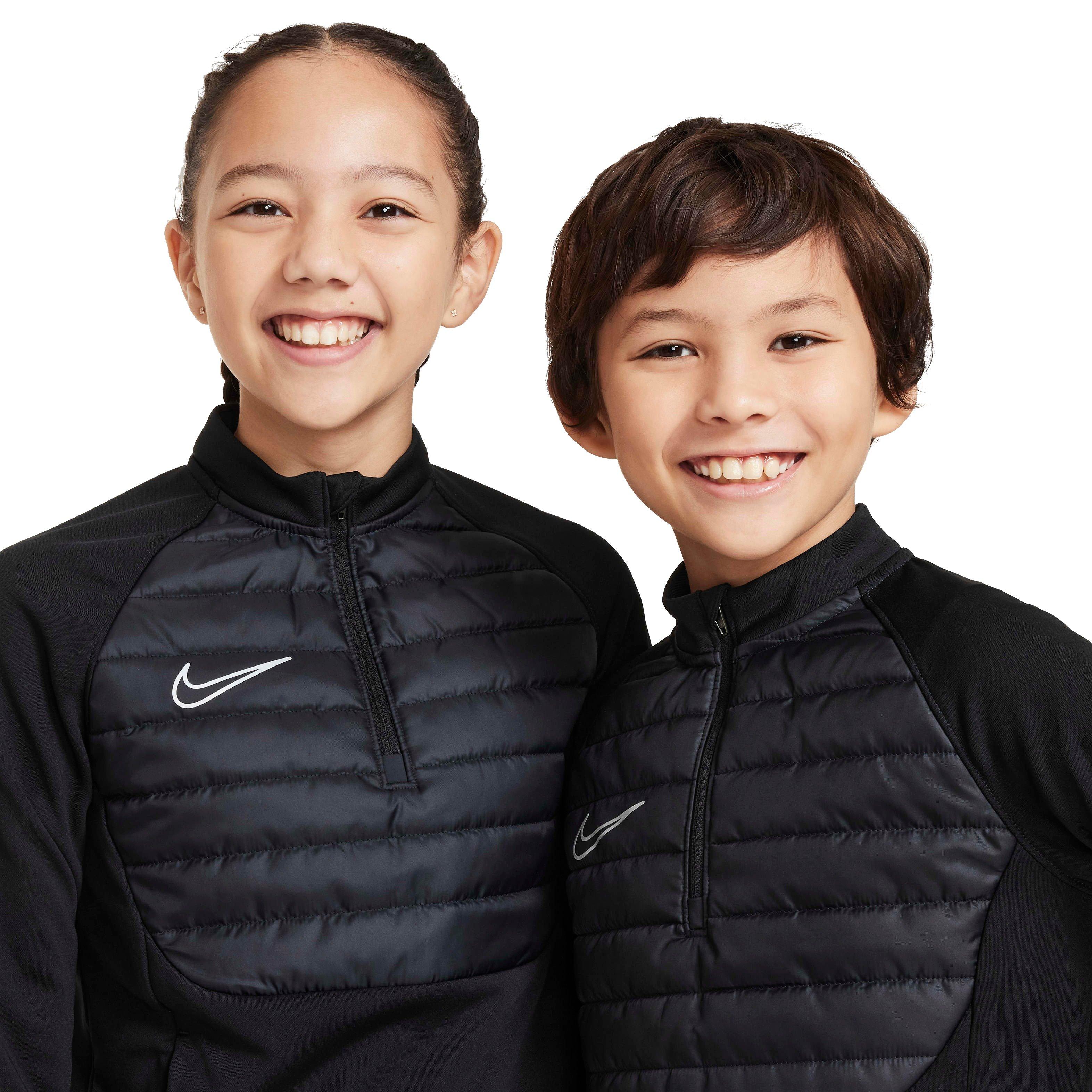 Nike Big Kids' Therma-FIT Academy Soccer Drill Top - BLACK Thumbnail View 3