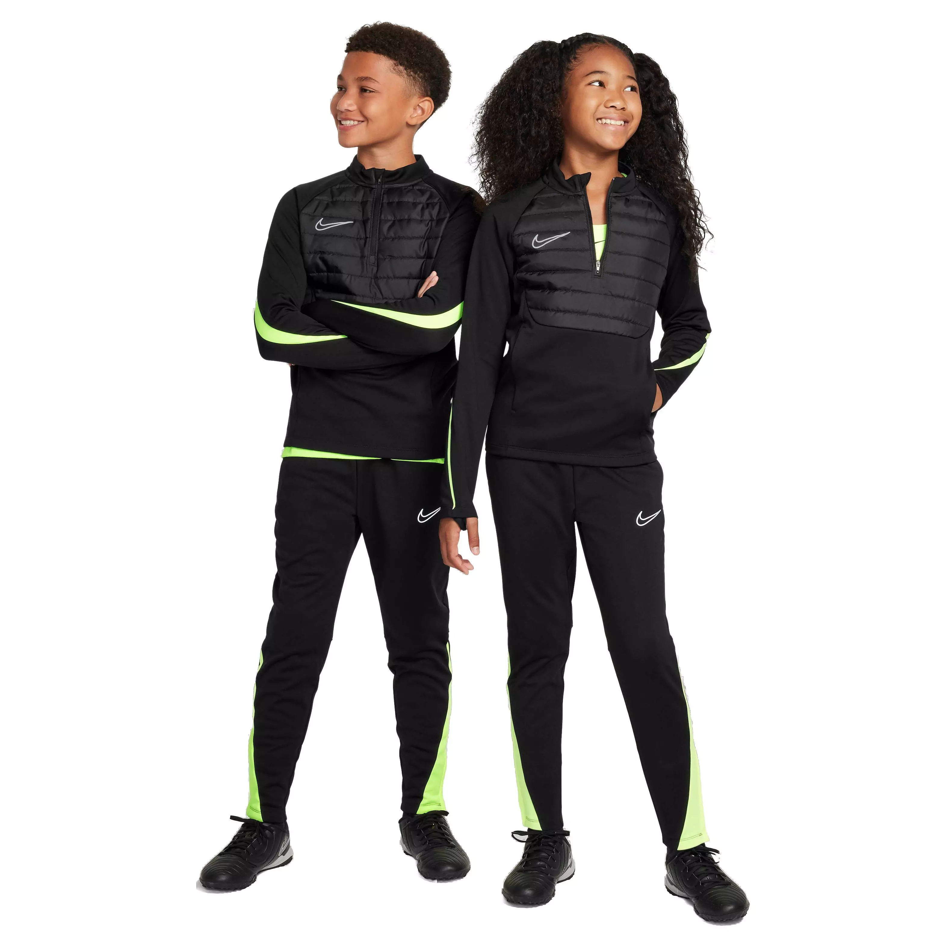Nike Big Kids' Therma-FIT Academy Soccer Drill Top - BLACK/GREEN