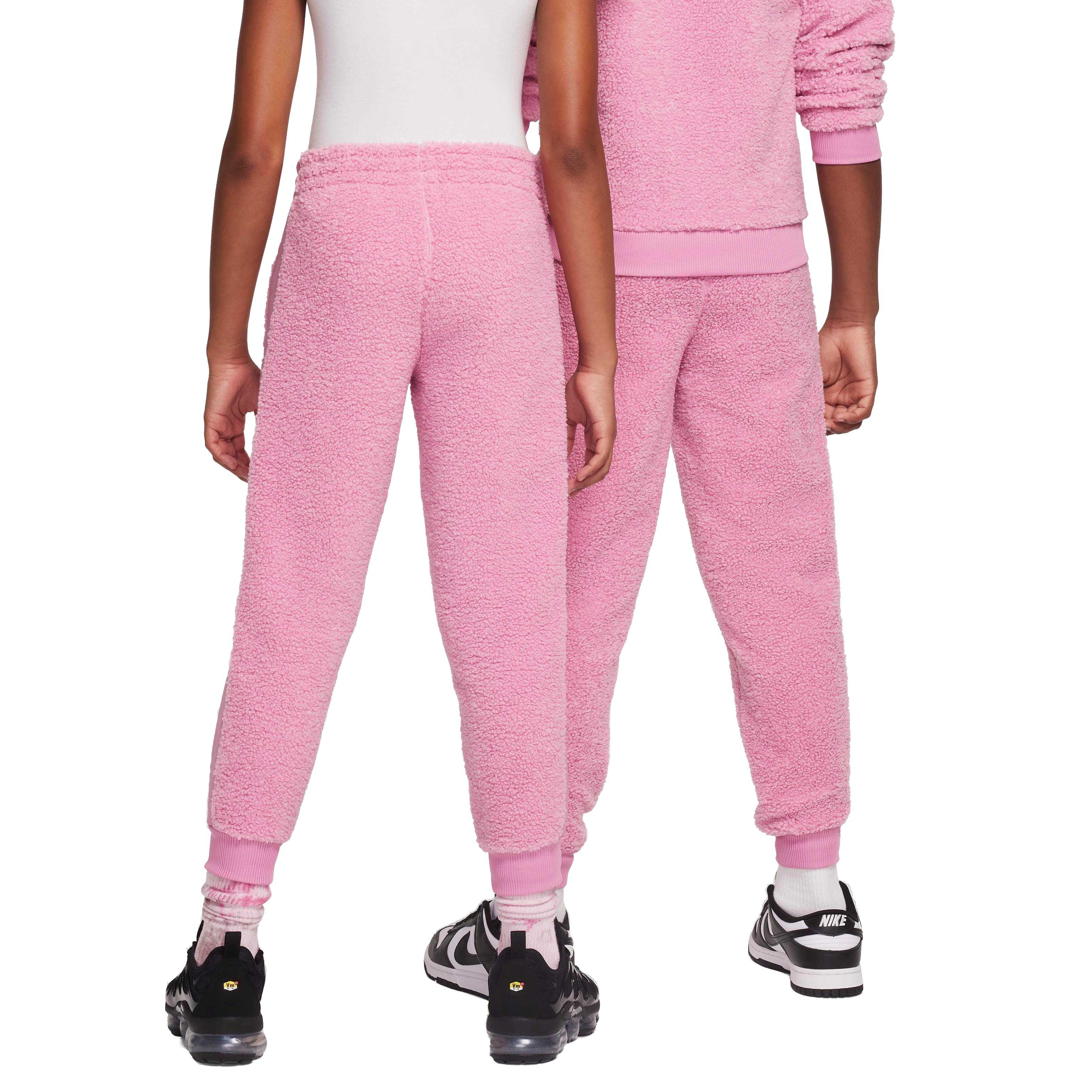 Nike Big Kids' Sportswear Club Fleece Winterized Pants - PINK/WHITE Thumbnail View 2