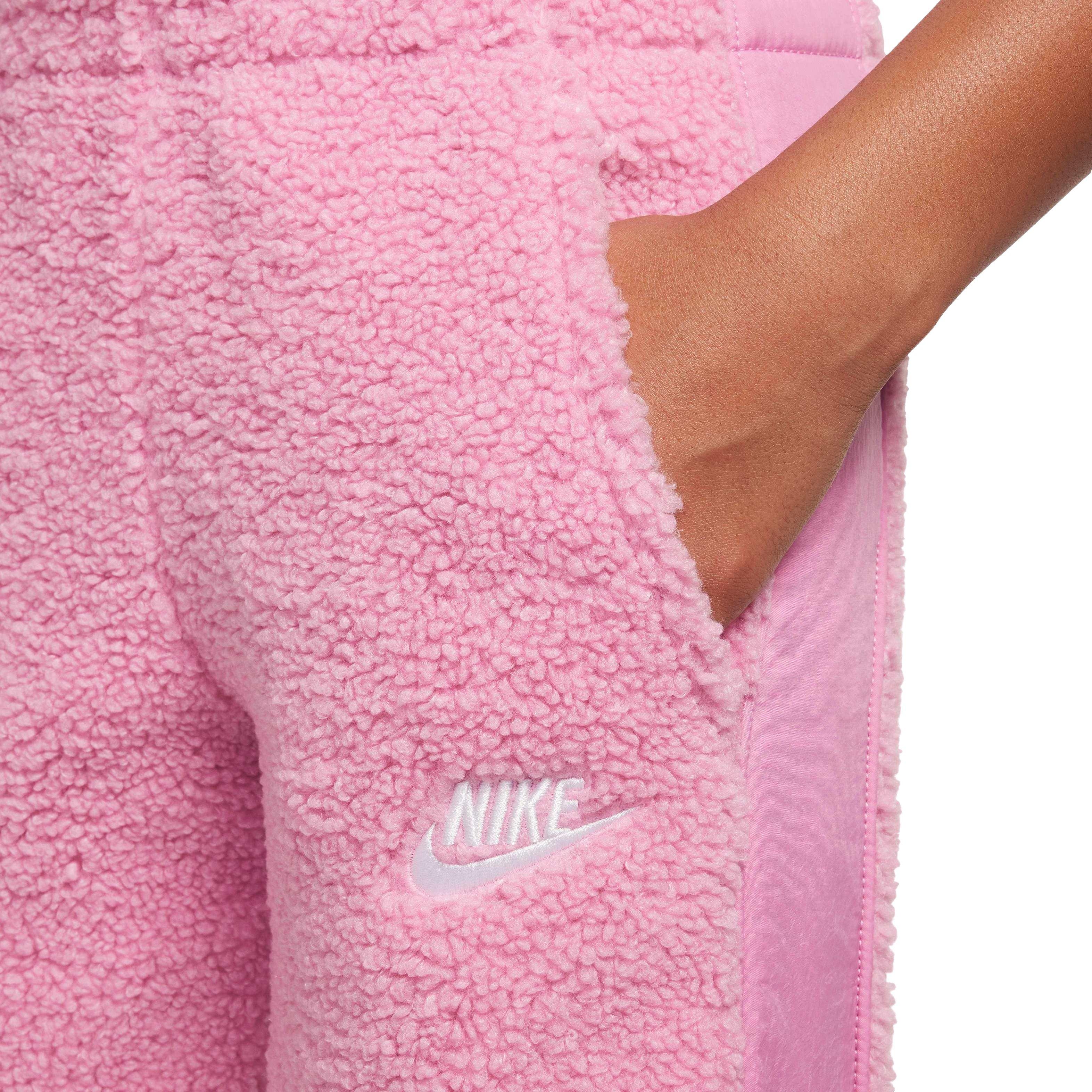 Nike Big Kids' Sportswear Club Fleece Winterized Pants - PINK/WHITE Thumbnail View 4