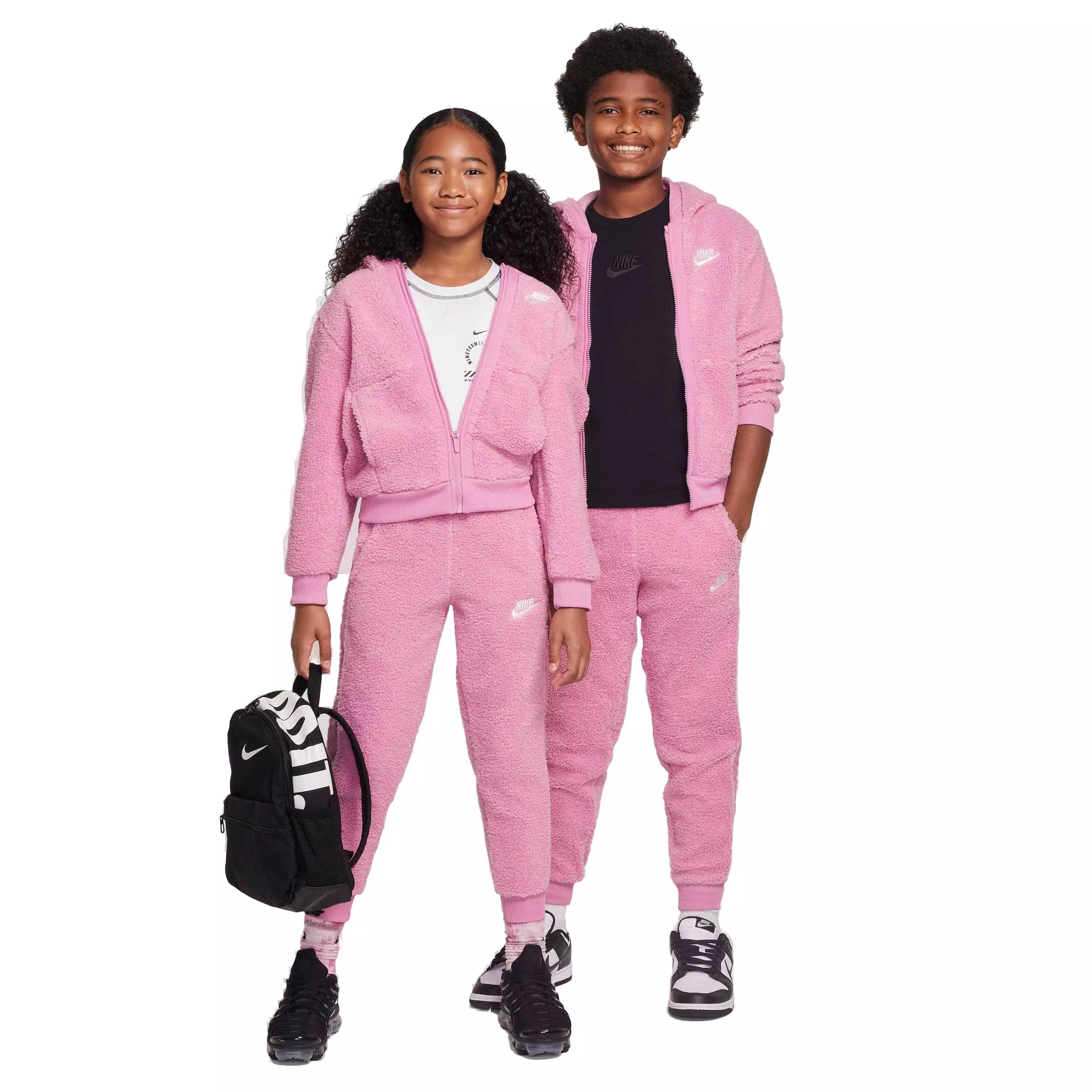 Nike Big Kids' Sportswear Club Fleece Winterized Pants - PINK/WHITE