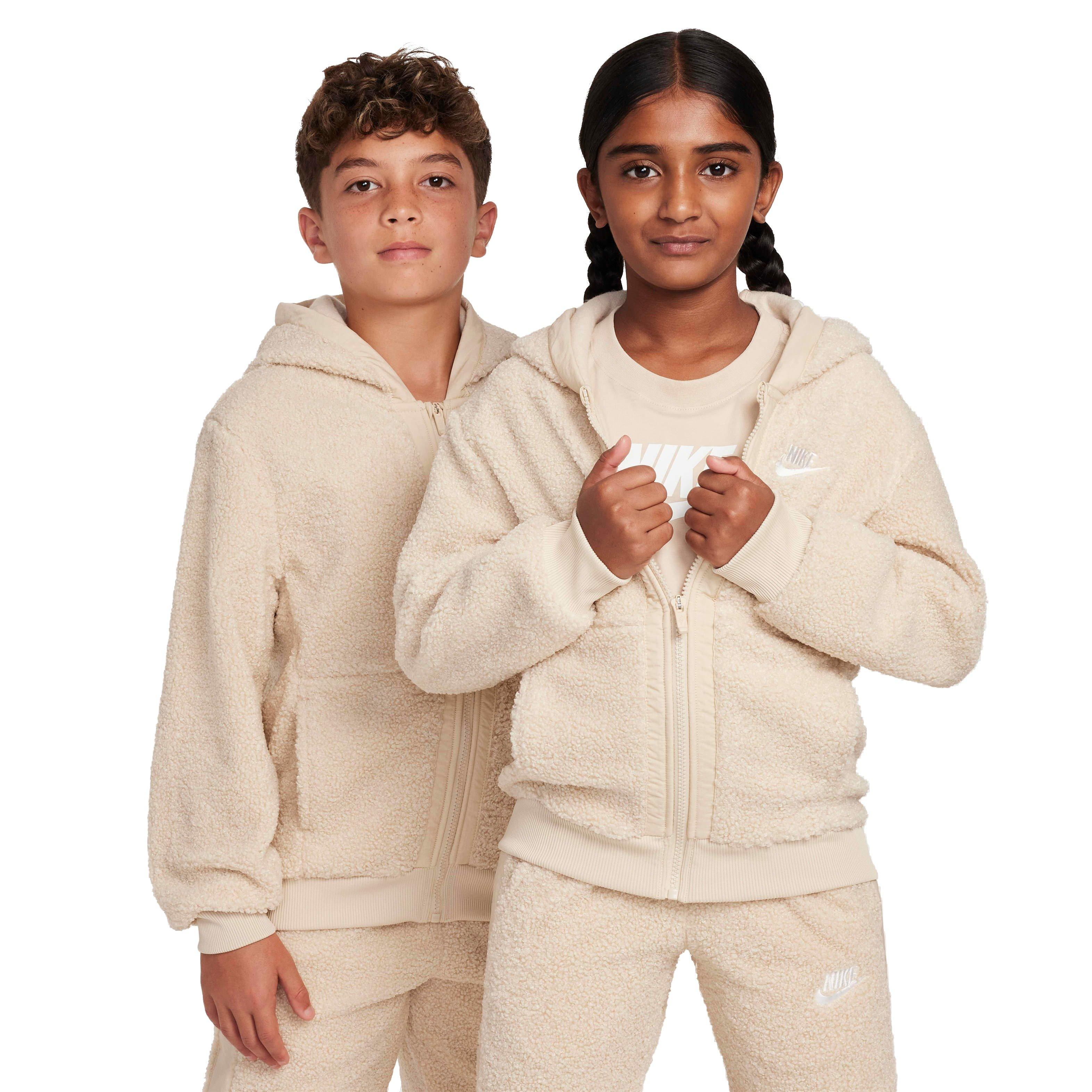 Nike Big Kids' Sportwear Club Fleece Full-Zip Winterized Jacket - WHITE