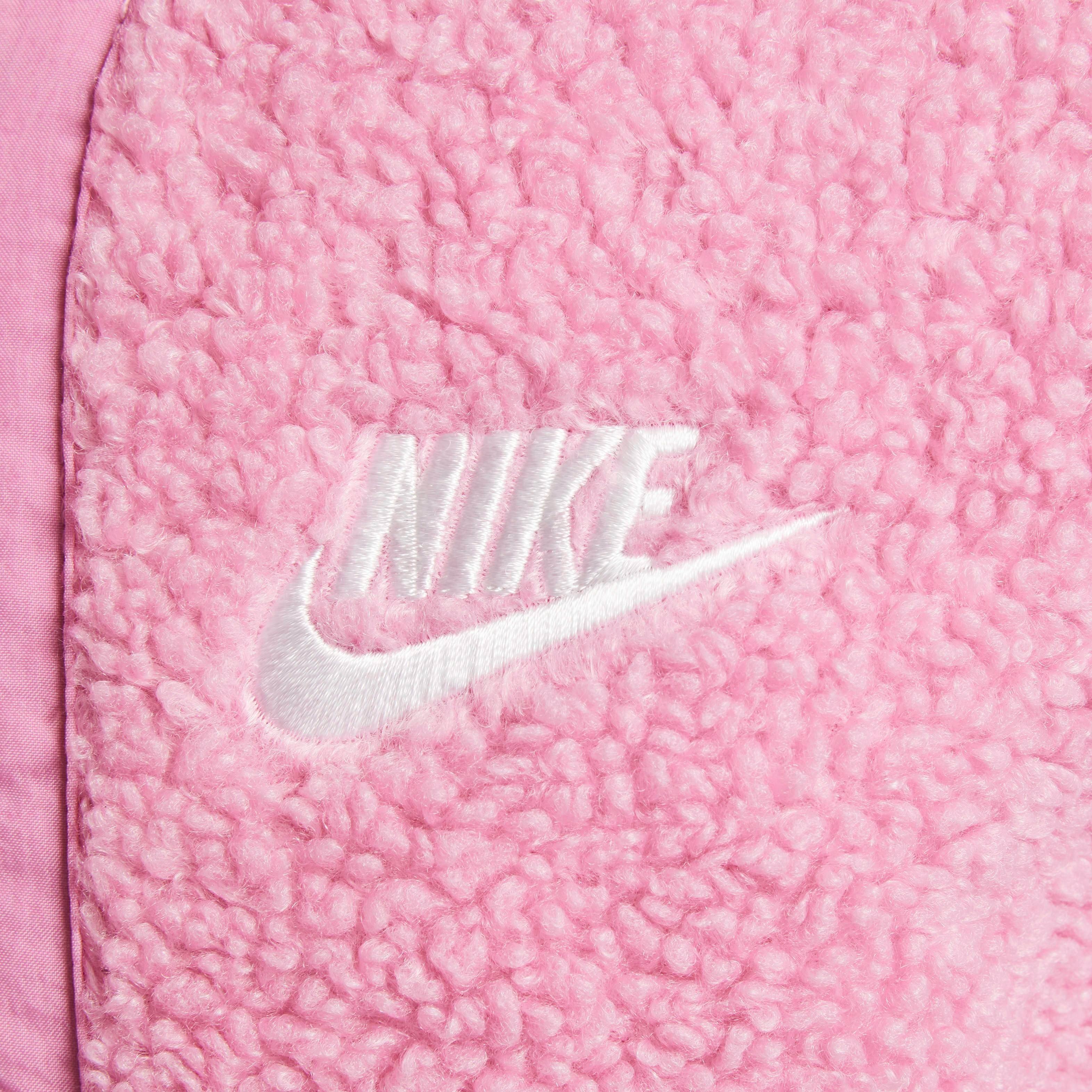 Nike Big Kids' Sportwear Club Fleece Full-Zip Winterized Jacket - PINK/WHITE Thumbnail View 4
