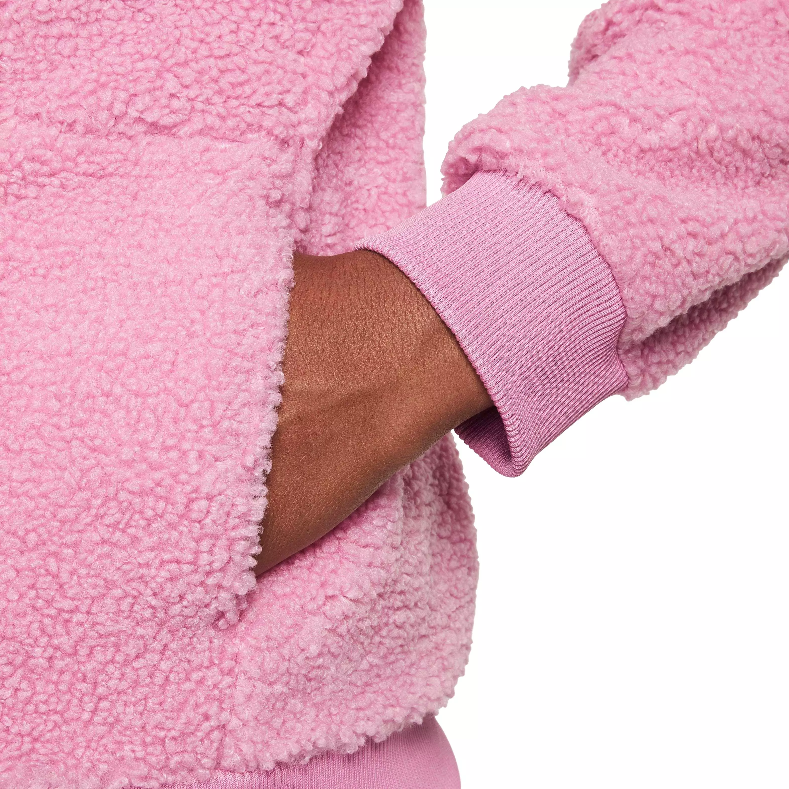 Nike Big Kids' Sportwear Club Fleece Full-Zip Winterized Jacket - PINK/WHITE