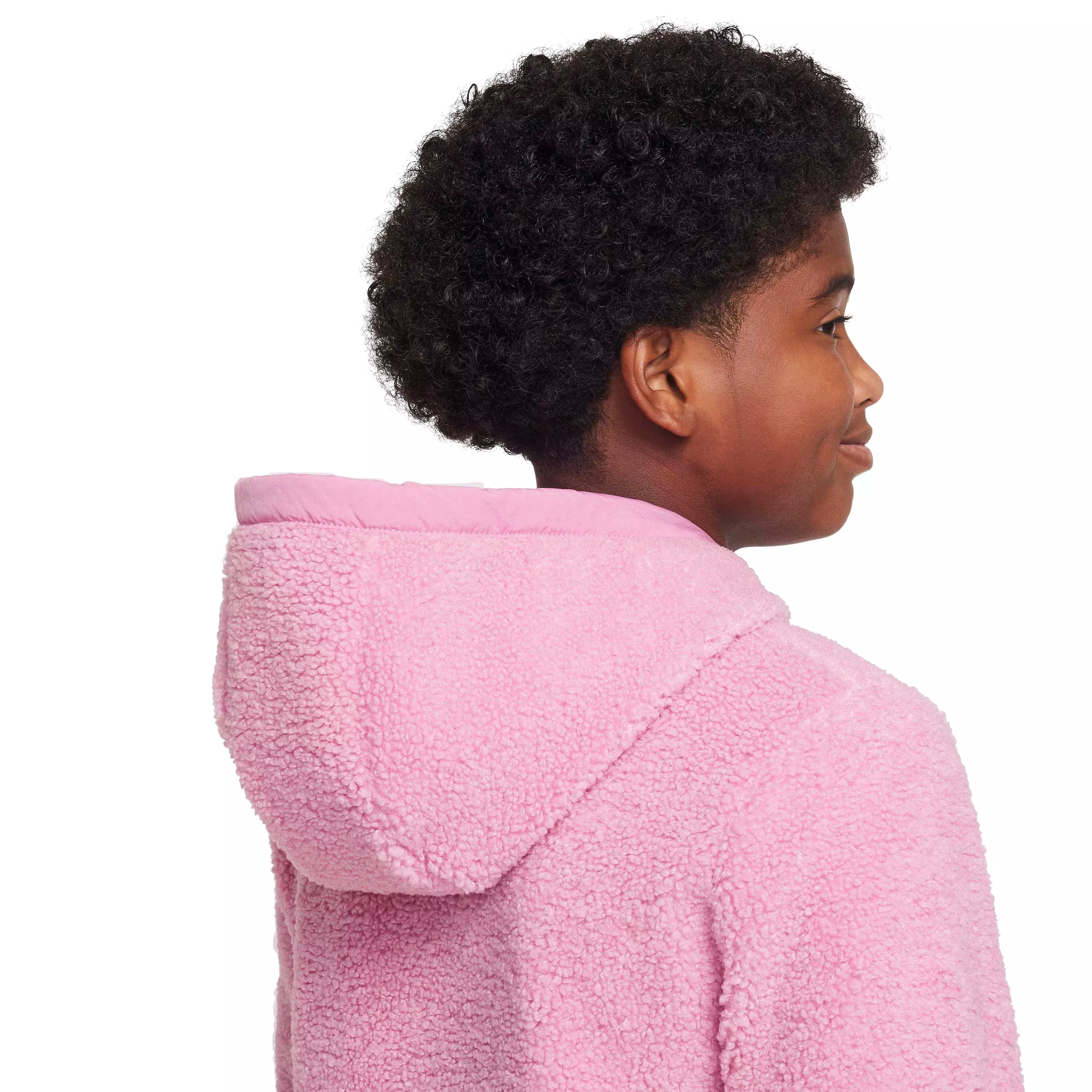 Nike Big Kids' Sportwear Club Fleece Full-Zip Winterized Jacket - PINK/WHITE
