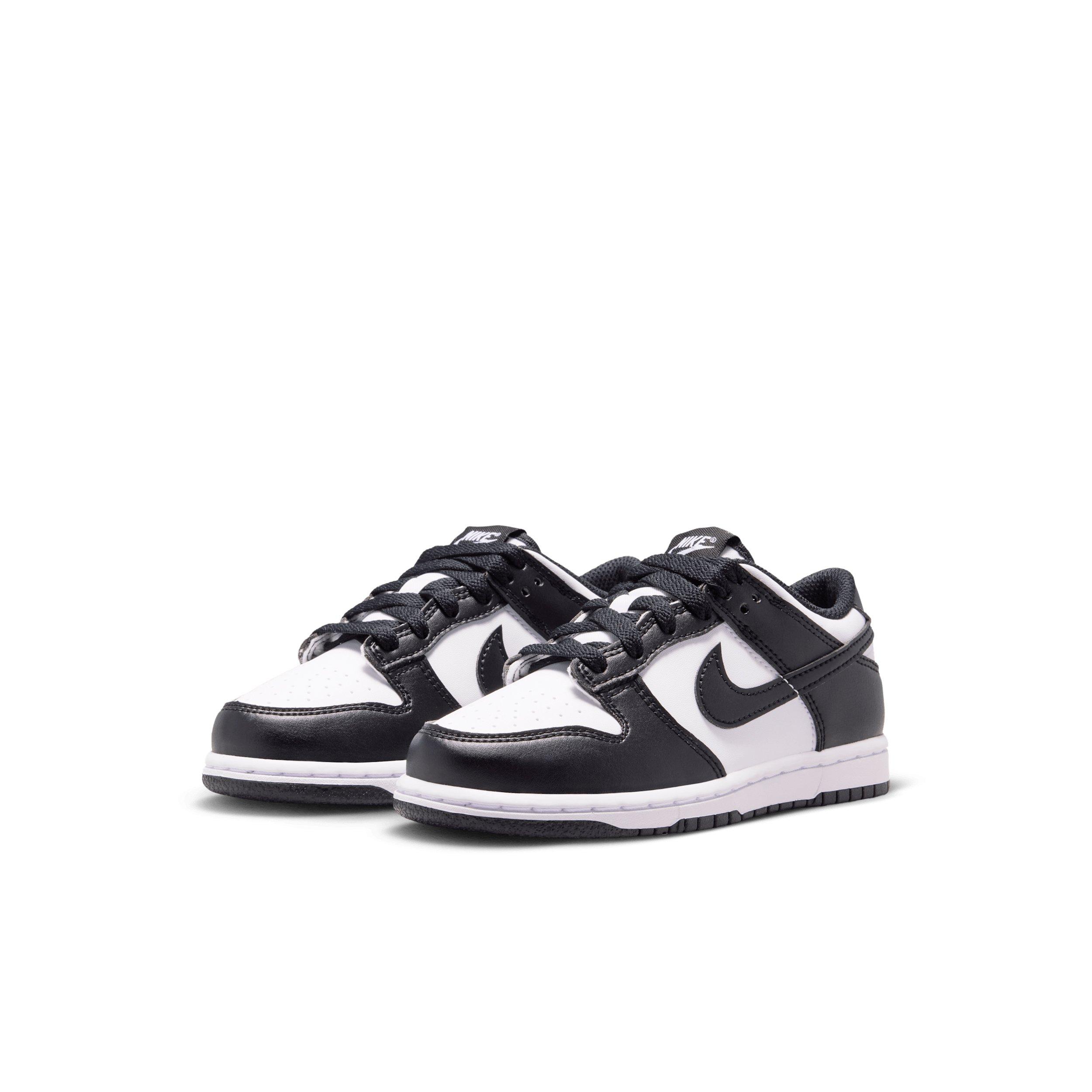 Nike Dunk Low "White/White/Black" Preschool Boys' Shoe - WHITE/WHITE/BLACK Thumbnail View 3