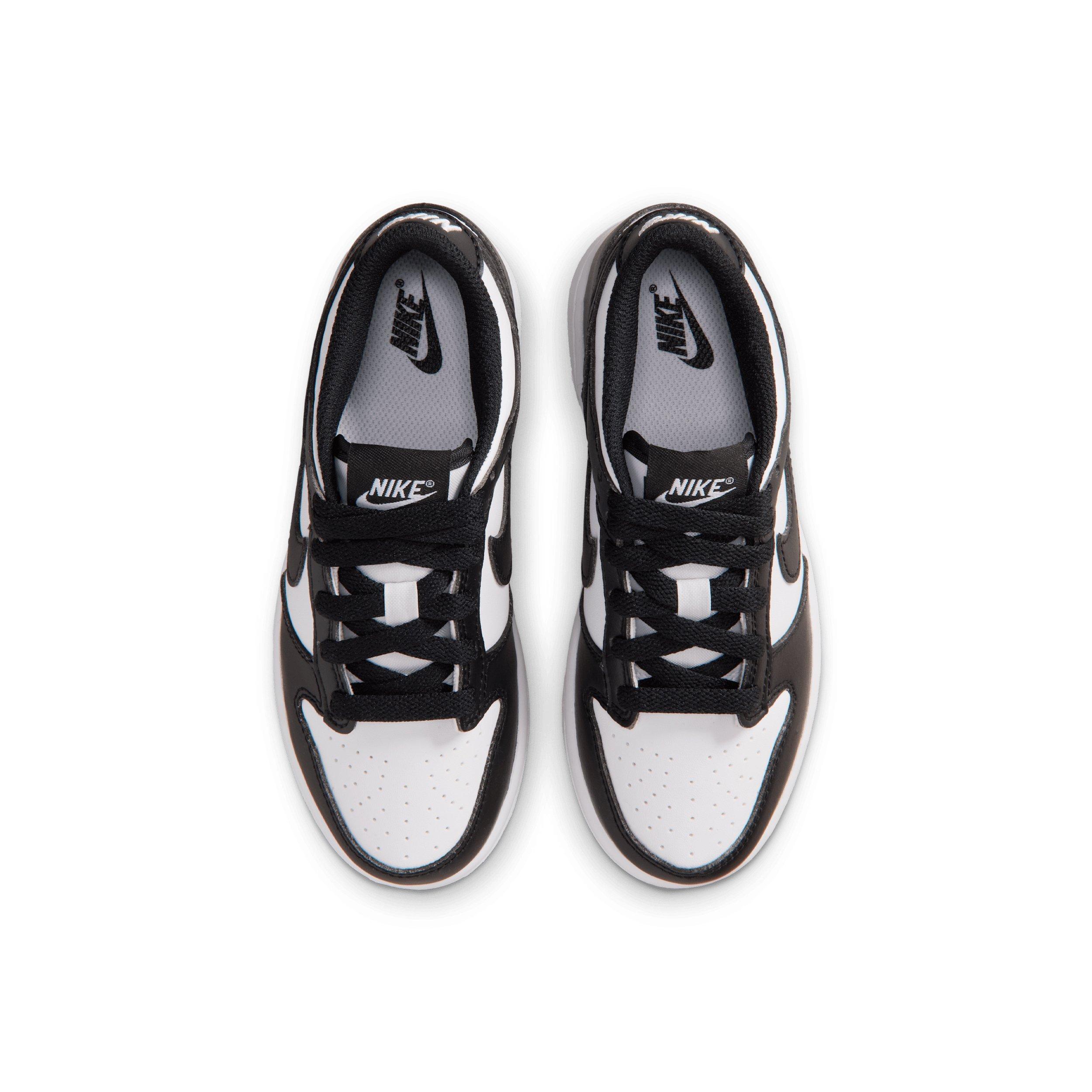 Nike Dunk Low "White/White/Black" Preschool Boys' Shoe - WHITE/WHITE/BLACK Thumbnail View 4
