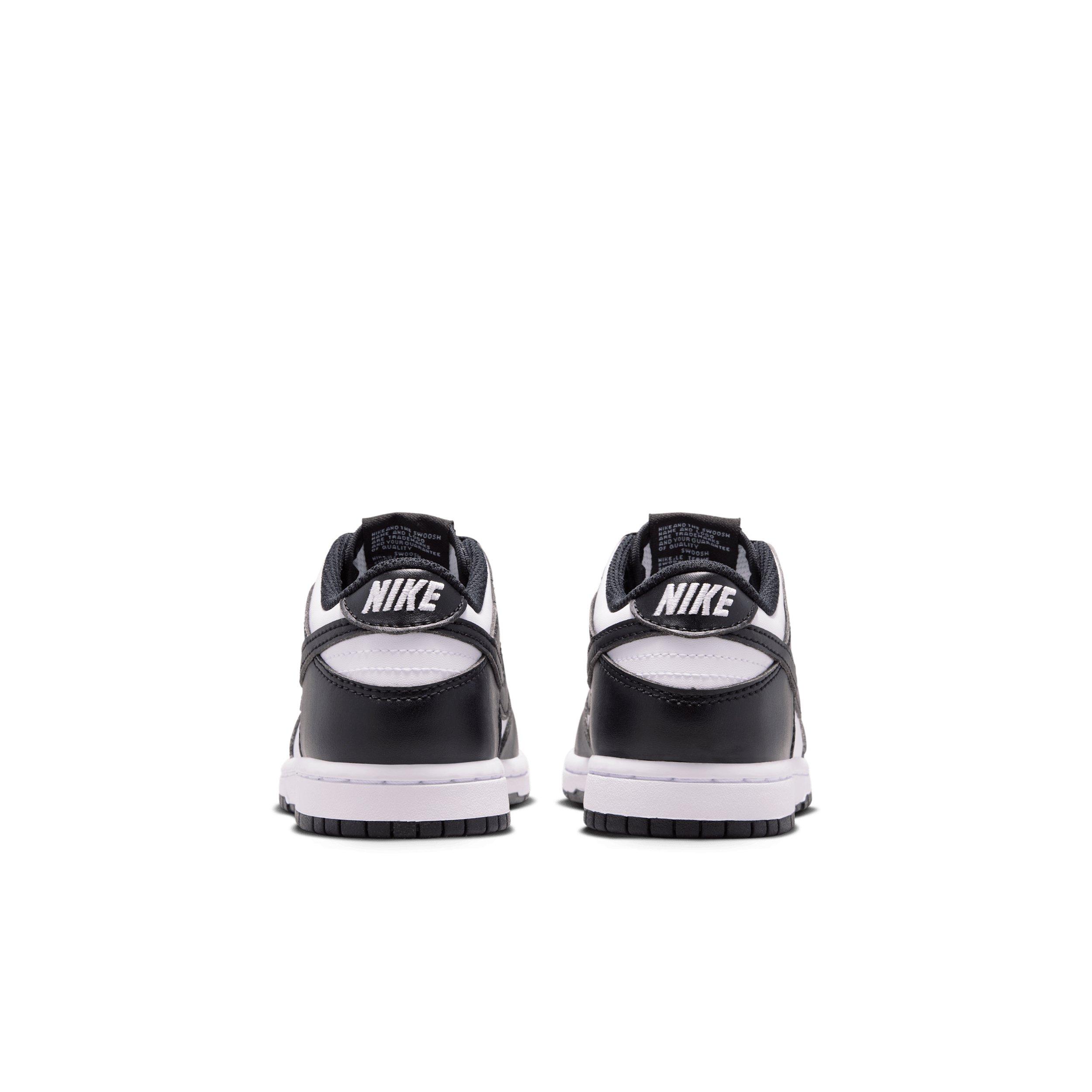 Nike Dunk Low "White/White/Black" Preschool Boys' Shoe - WHITE/WHITE/BLACK Thumbnail View 5