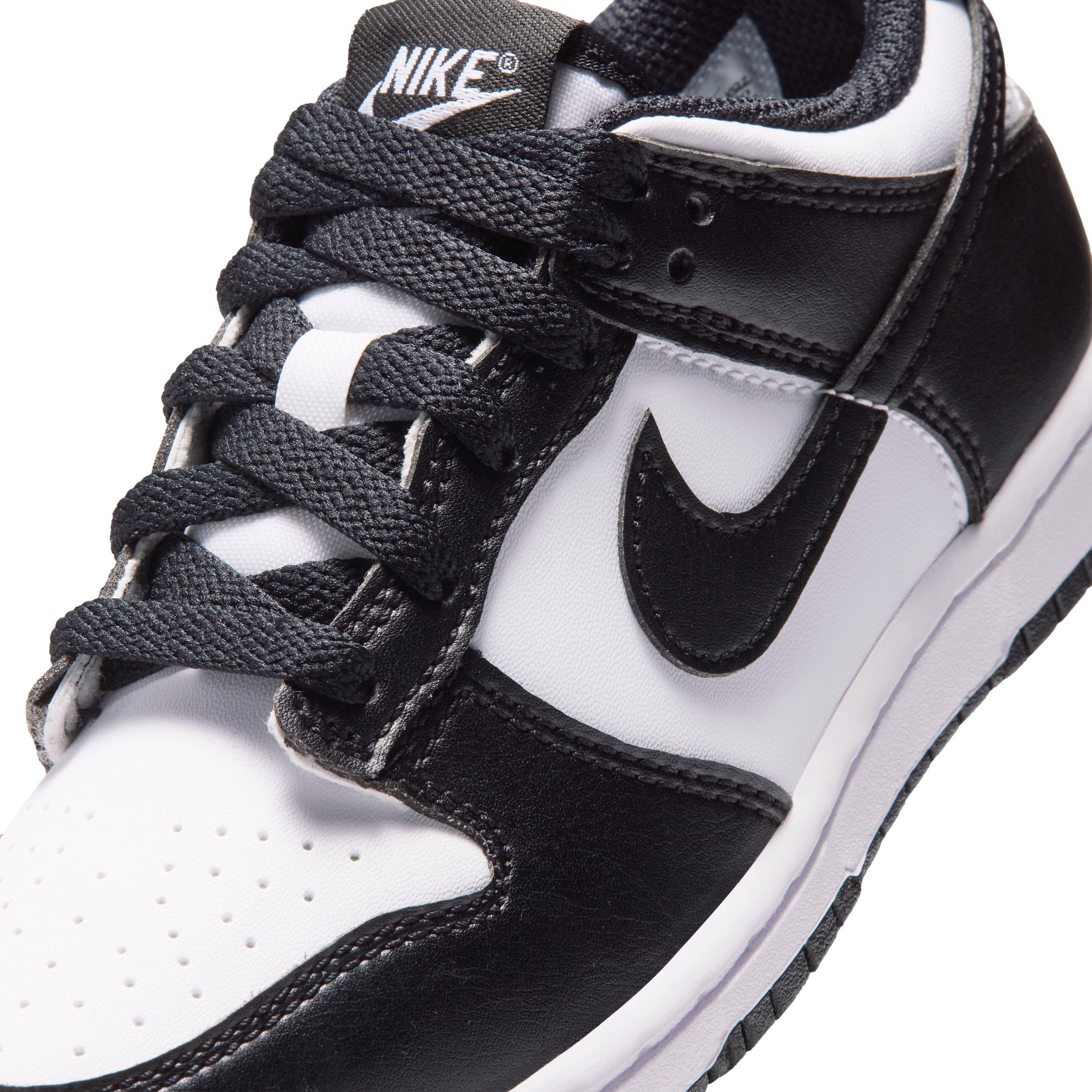 Nike Dunk Low "White/White/Black" Preschool Boys' Shoe - WHITE/WHITE/BLACK Thumbnail View 7