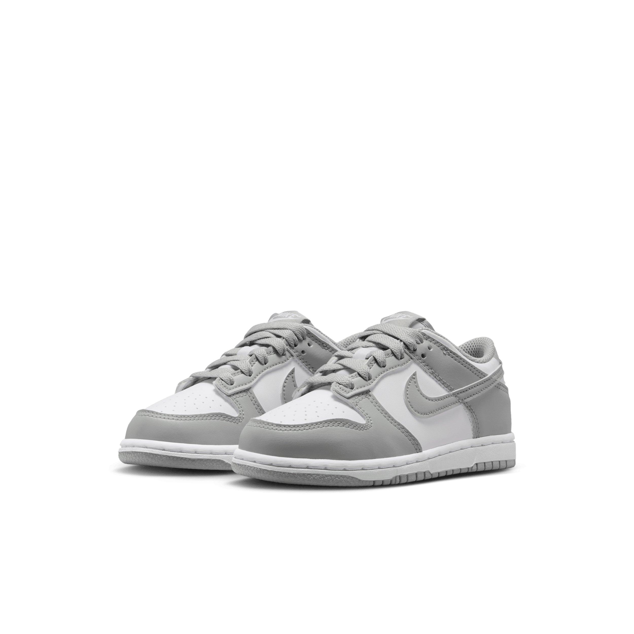 Nike Dunk Low Preschool Boys' "White/White/Light Smoke Grey" Shoe