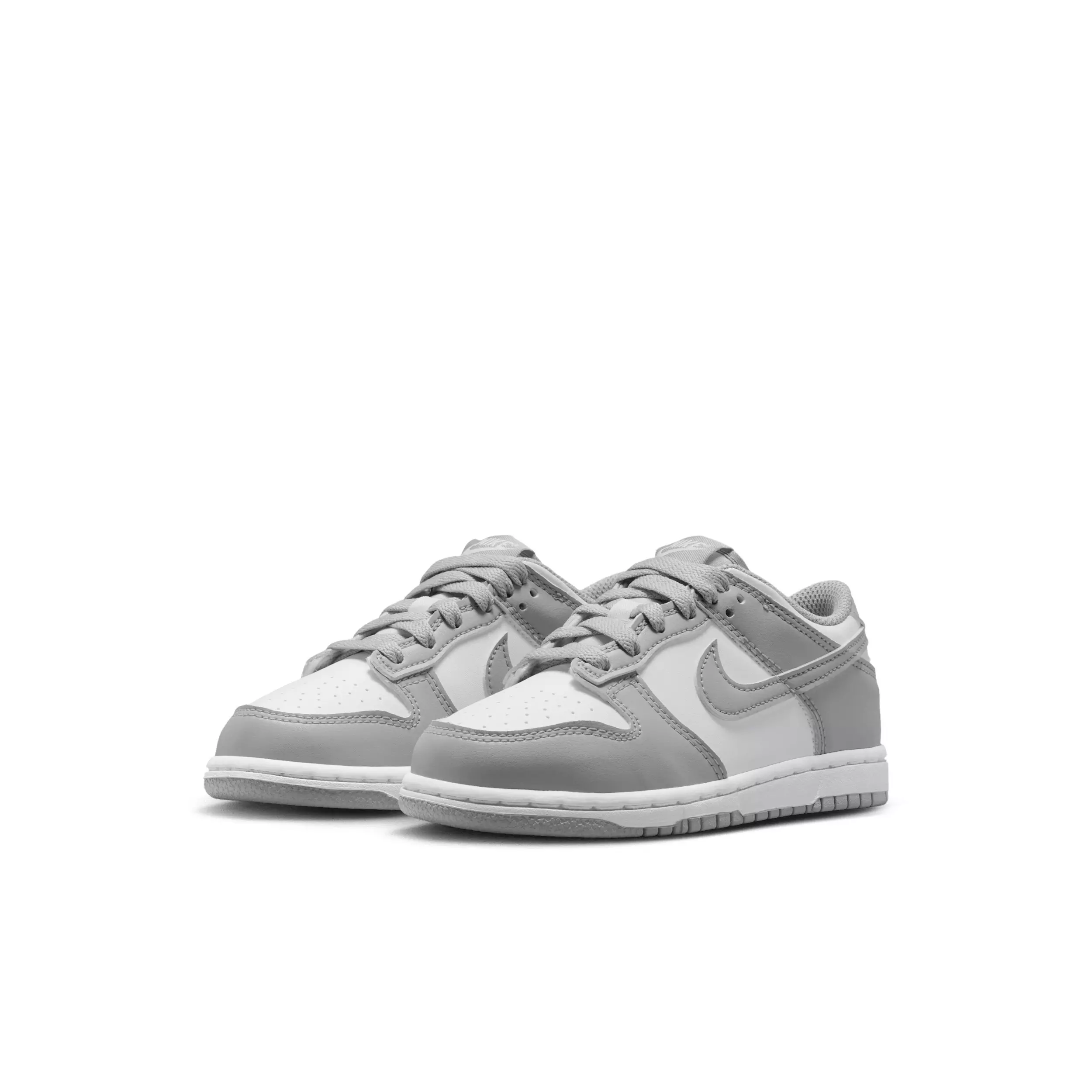 Nike Dunk Low "White/White/Light Smoke Grey" Preschool Boys' Shoe - WHITE/WHITE/LT GREY
