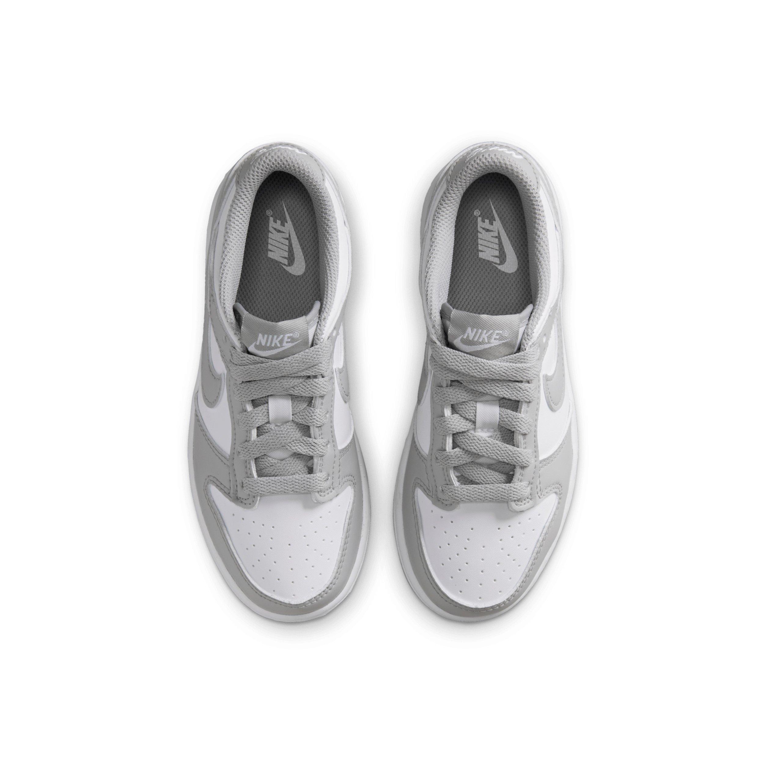 Nike Dunk Low Preschool Boys' "White/White/Light Smoke Grey" Shoe
