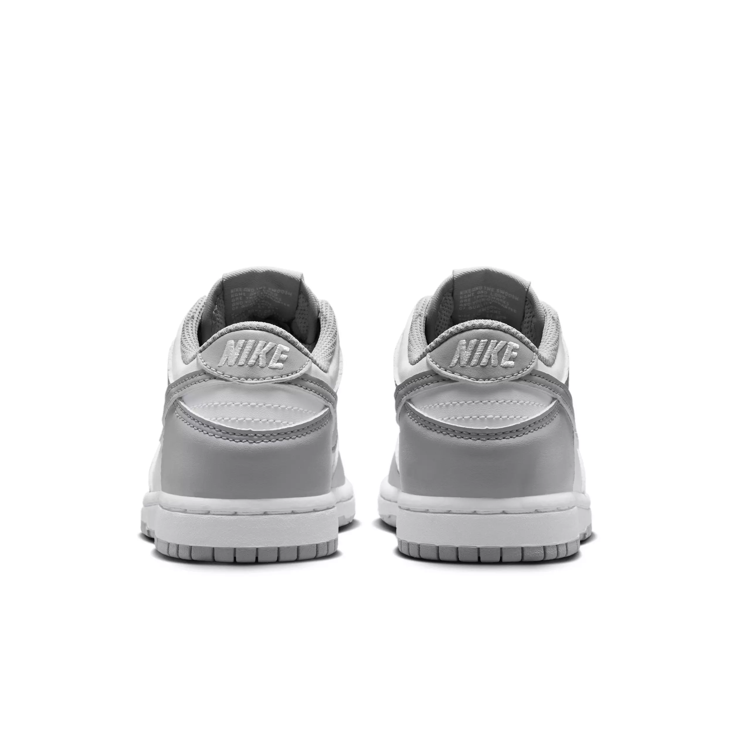 Nike Dunk Low "White/White/Light Smoke Grey" Preschool Boys' Shoe - WHITE/WHITE/LT GREY