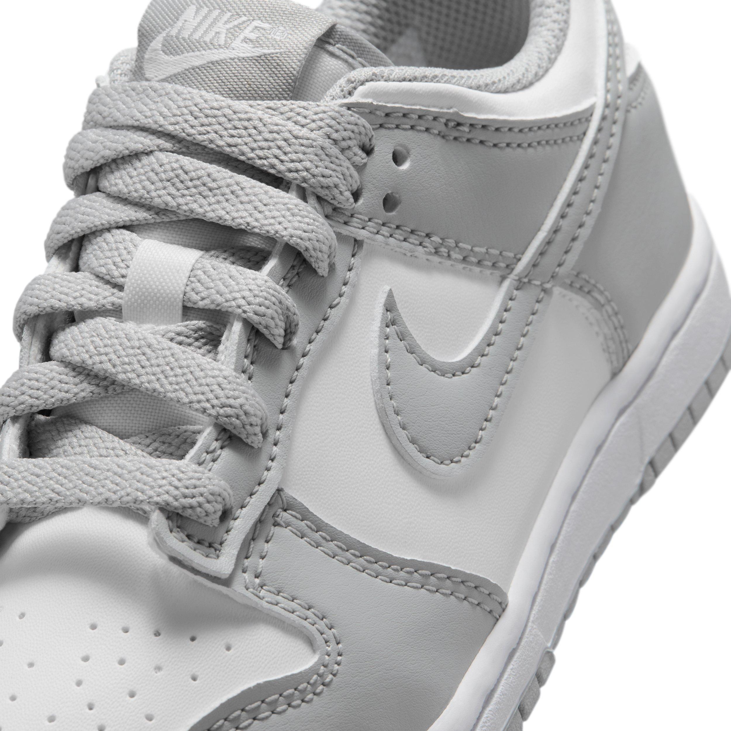 Nike Dunk Low Preschool Boys' "White/White/Light Smoke Grey" Shoe