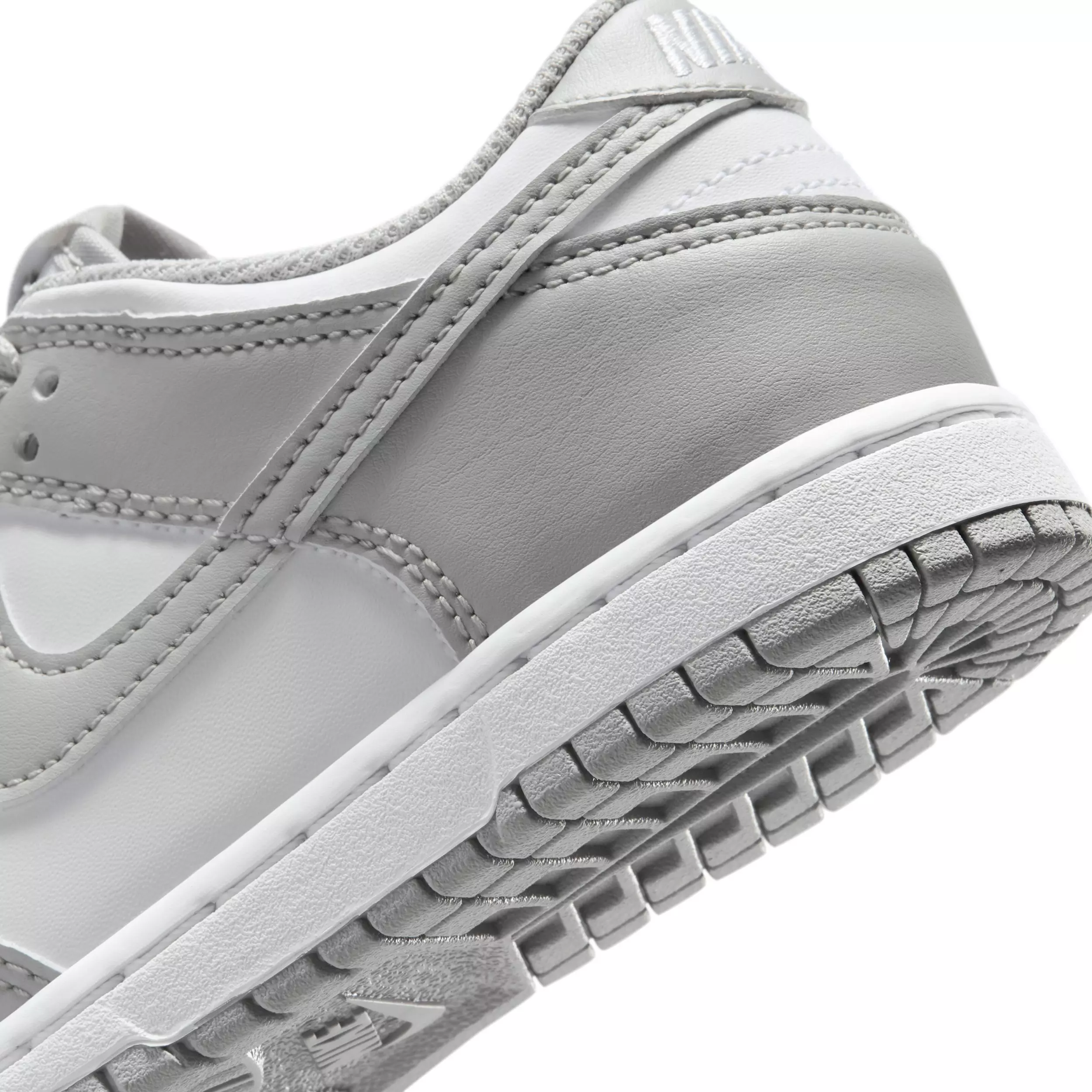 Nike Dunk Low "White/White/Light Smoke Grey" Preschool Boys' Shoe - WHITE/WHITE/LT GREY