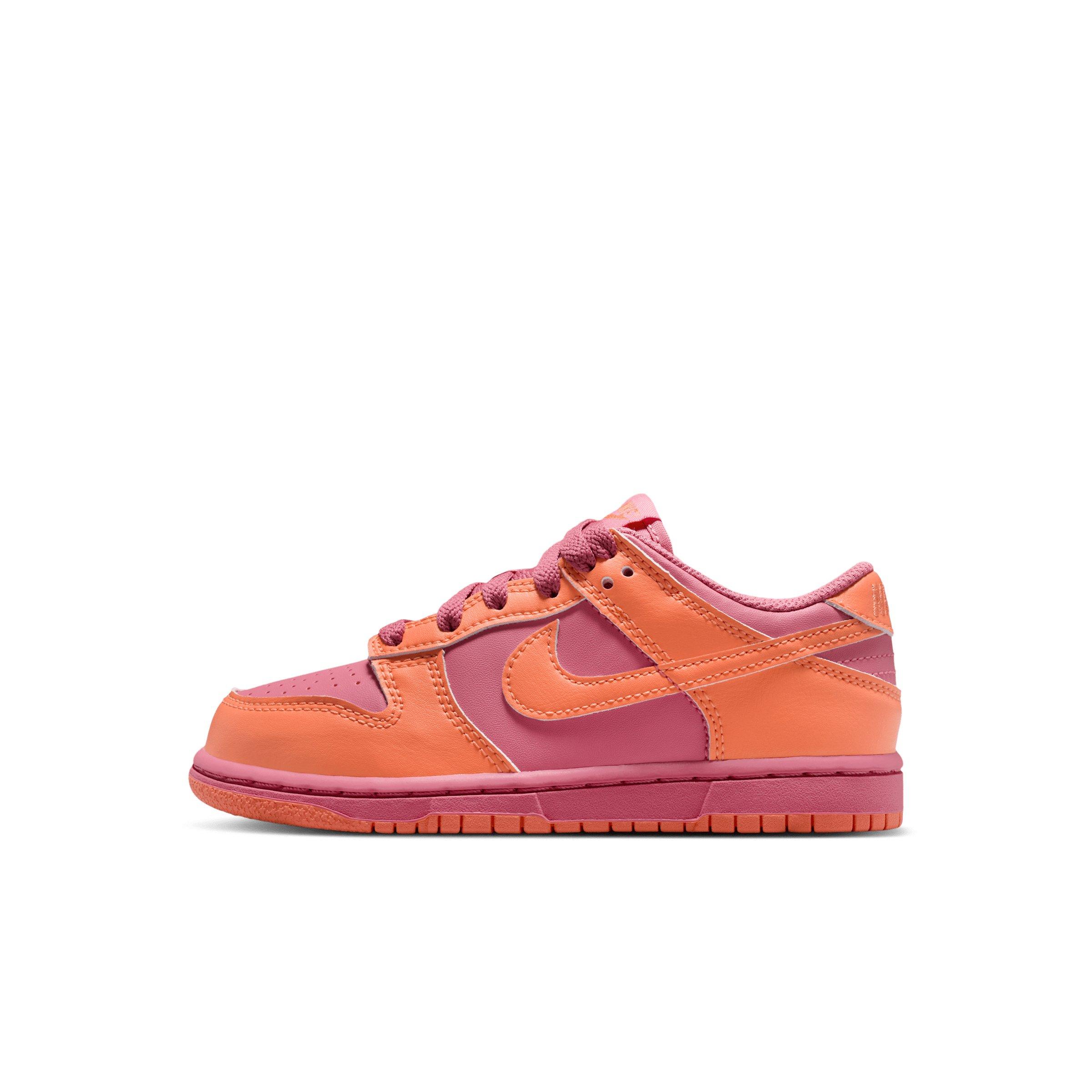 Nike Dunk Low "Peony/Orange Frost/Orange Frost" Preschool Girls' Shoe - PEONY/ORANGE/ORANGE Thumbnail View 2