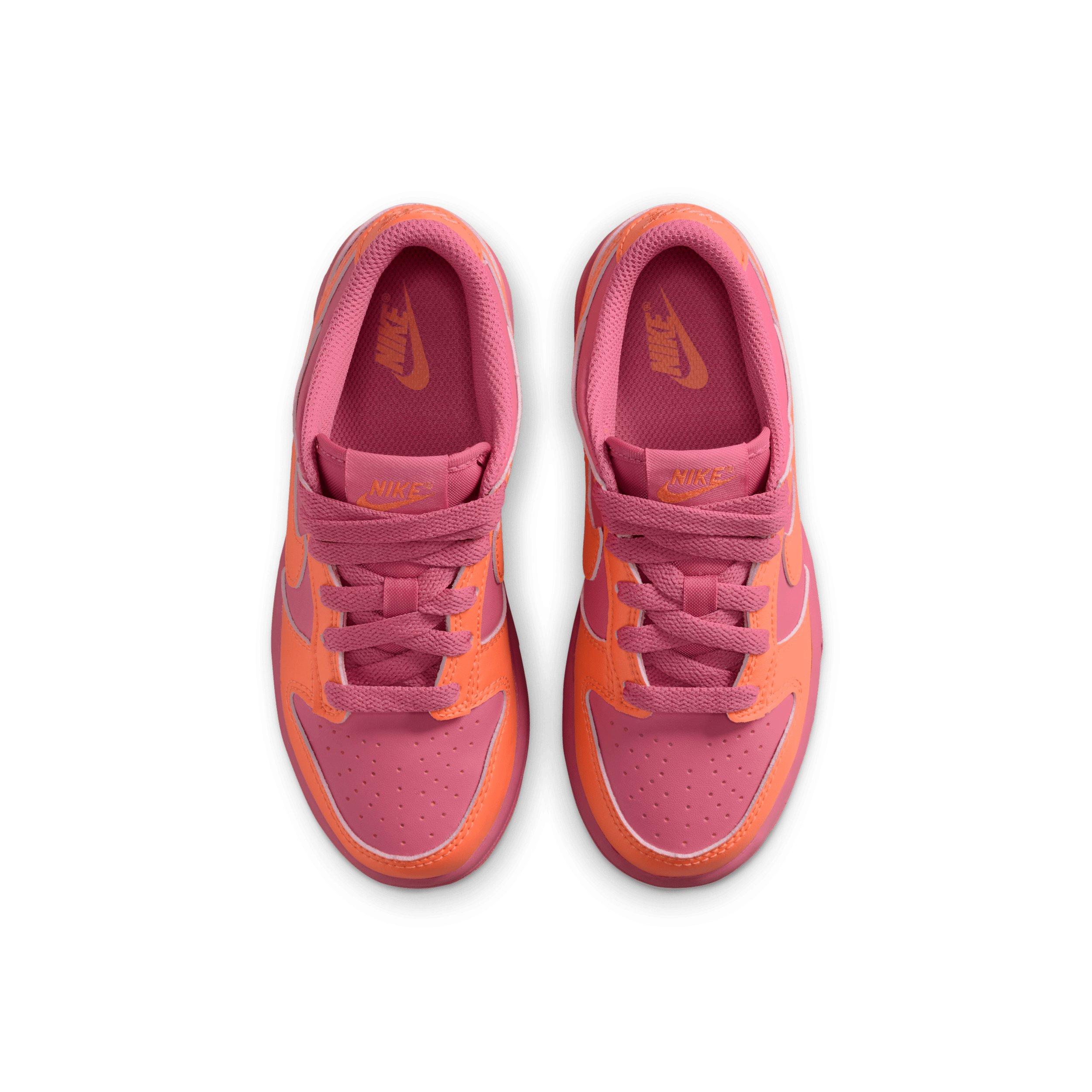 Nike Dunk Low "Peony/Orange Frost/Orange Frost" Preschool Girls' Shoe - PEONY/ORANGE/ORANGE Thumbnail View 4