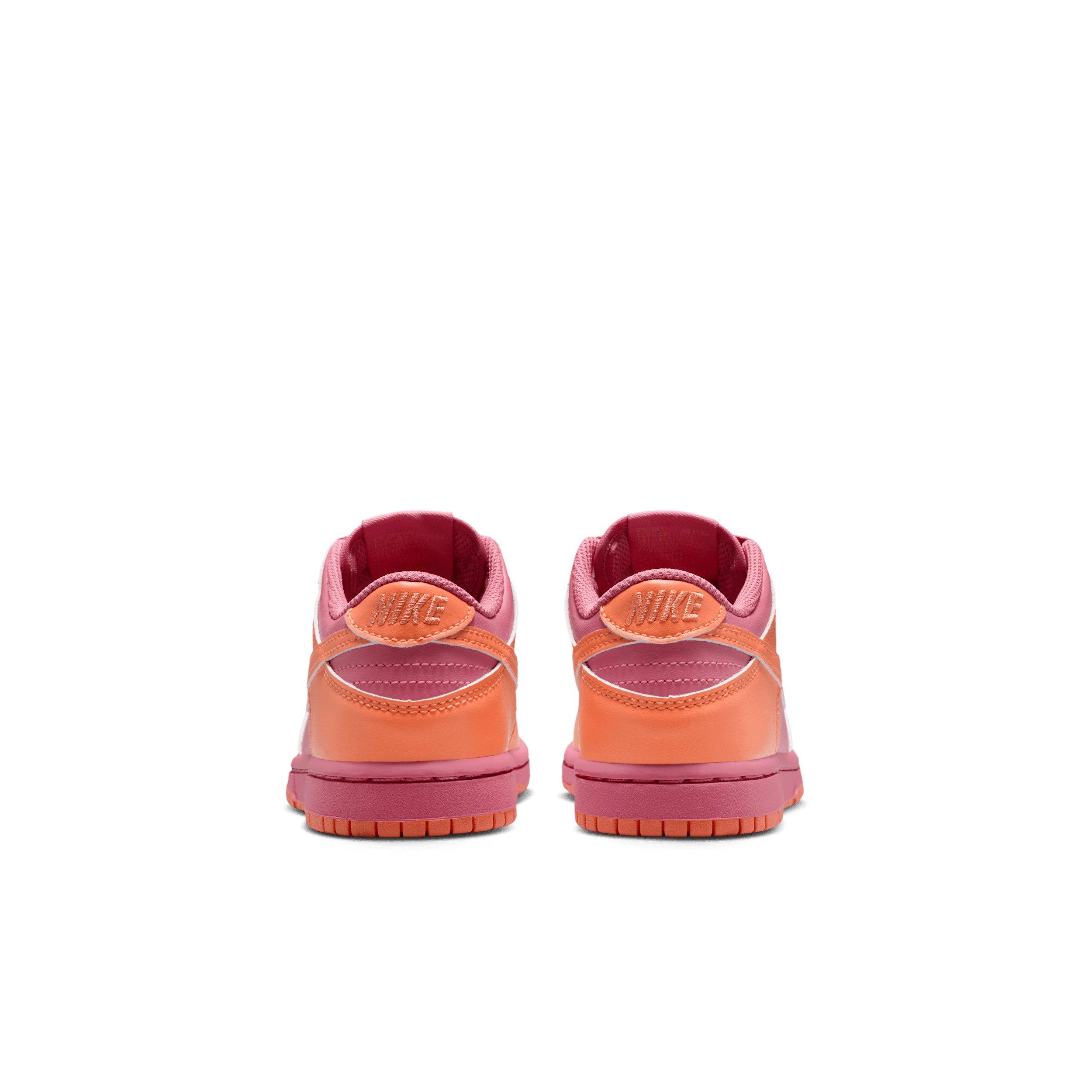 Nike Dunk Low "Peony/Orange Frost/Orange Frost" Preschool Girls' Shoe - PEONY/ORANGE/ORANGE Thumbnail View 5