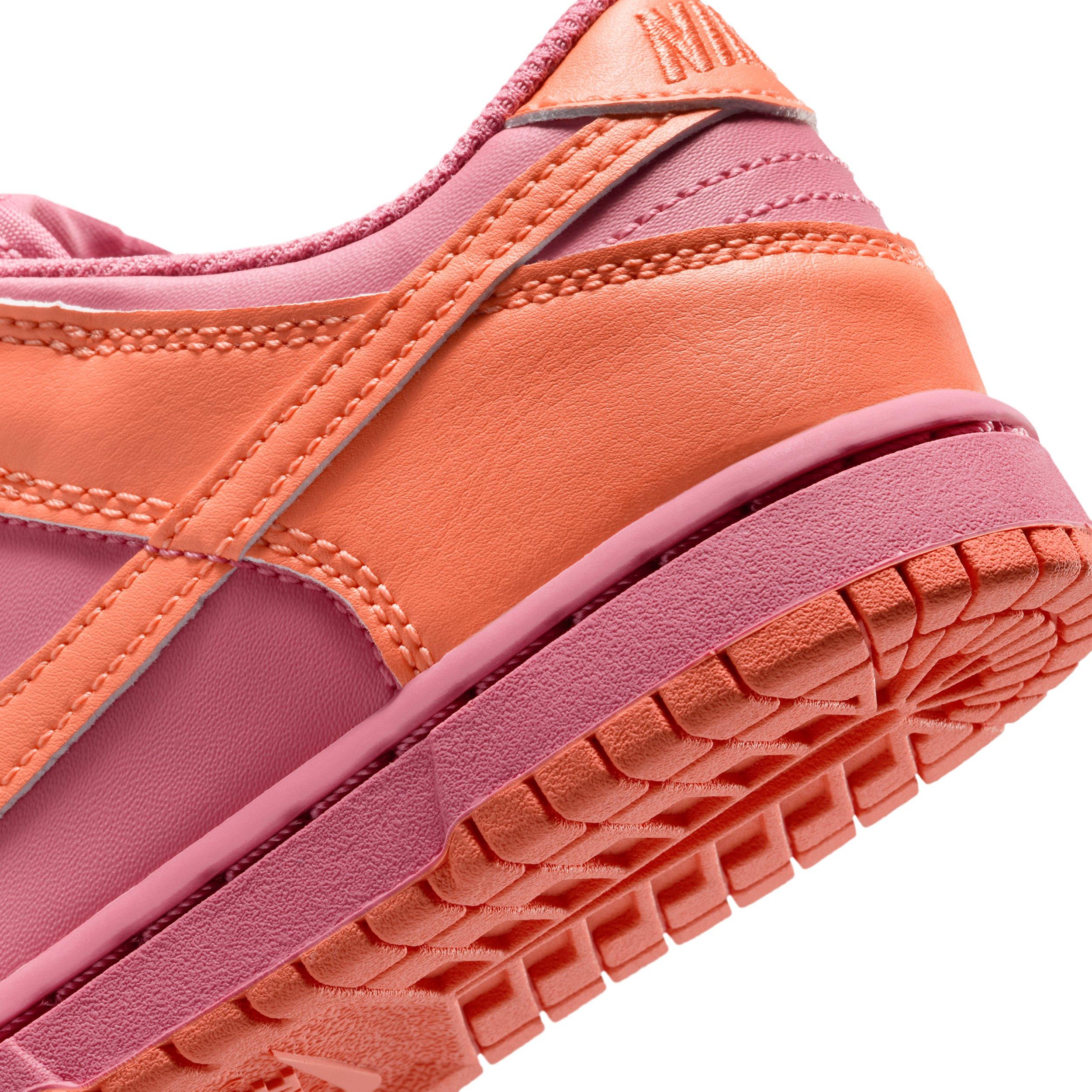 Nike Dunk Low "Peony/Orange Frost/Orange Frost" Preschool Girls' Shoe - PEONY/ORANGE/ORANGE Thumbnail View 8