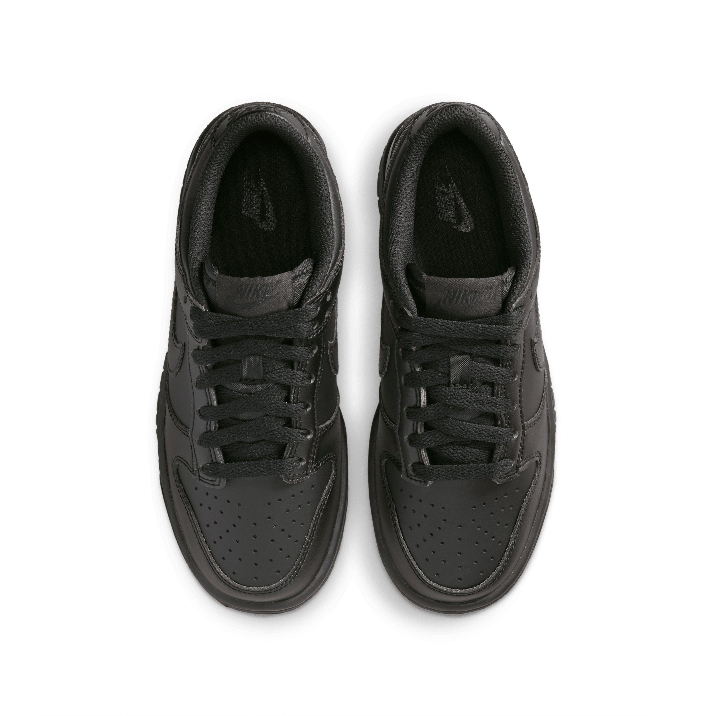 Nike Dunk Low "Black/Black/Black" Grade School Boys' Shoe - BLACK/BLACK/BLACK Thumbnail View 4