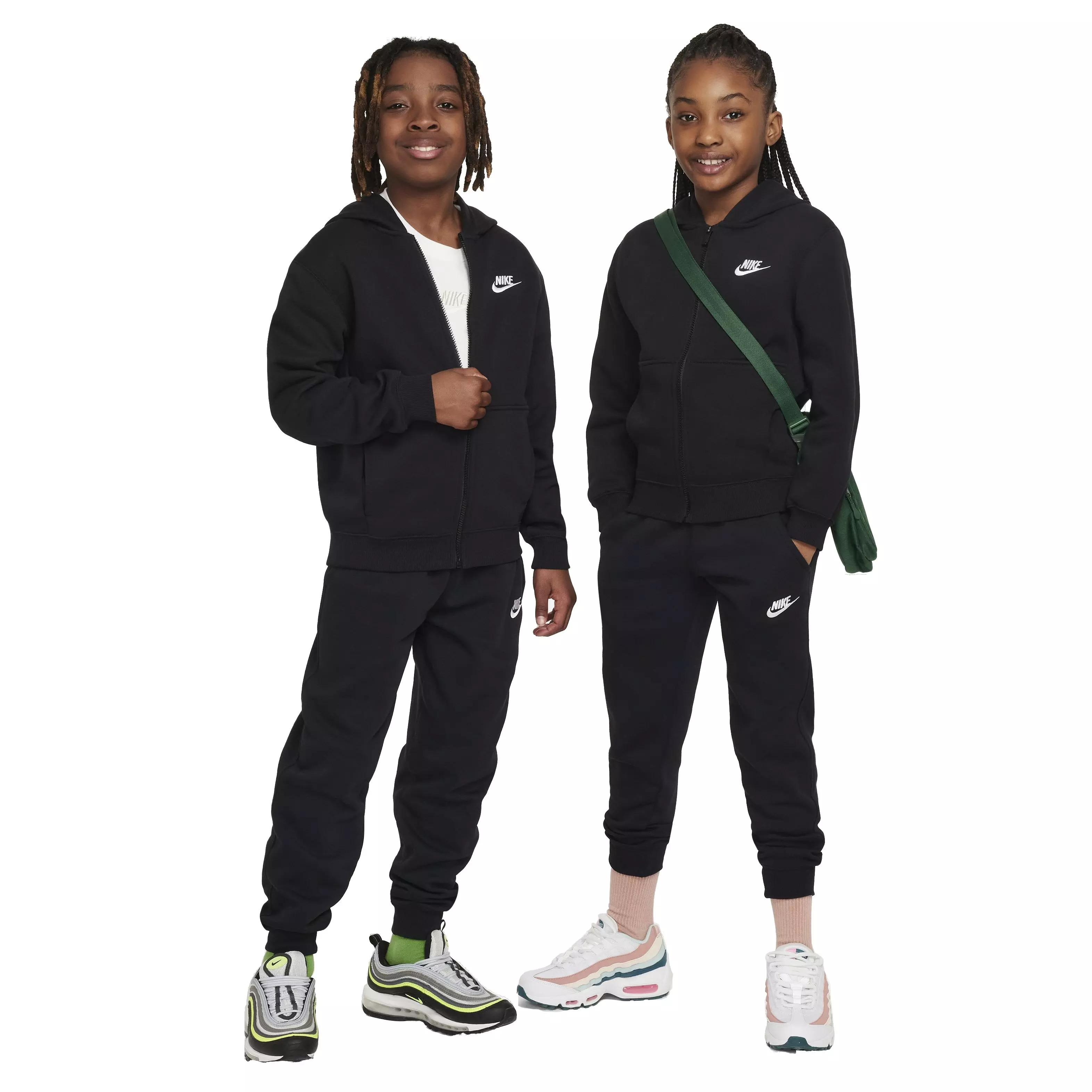 Nike Big Kids' Sportswear Club Fleece Tracksuit - BLACK
