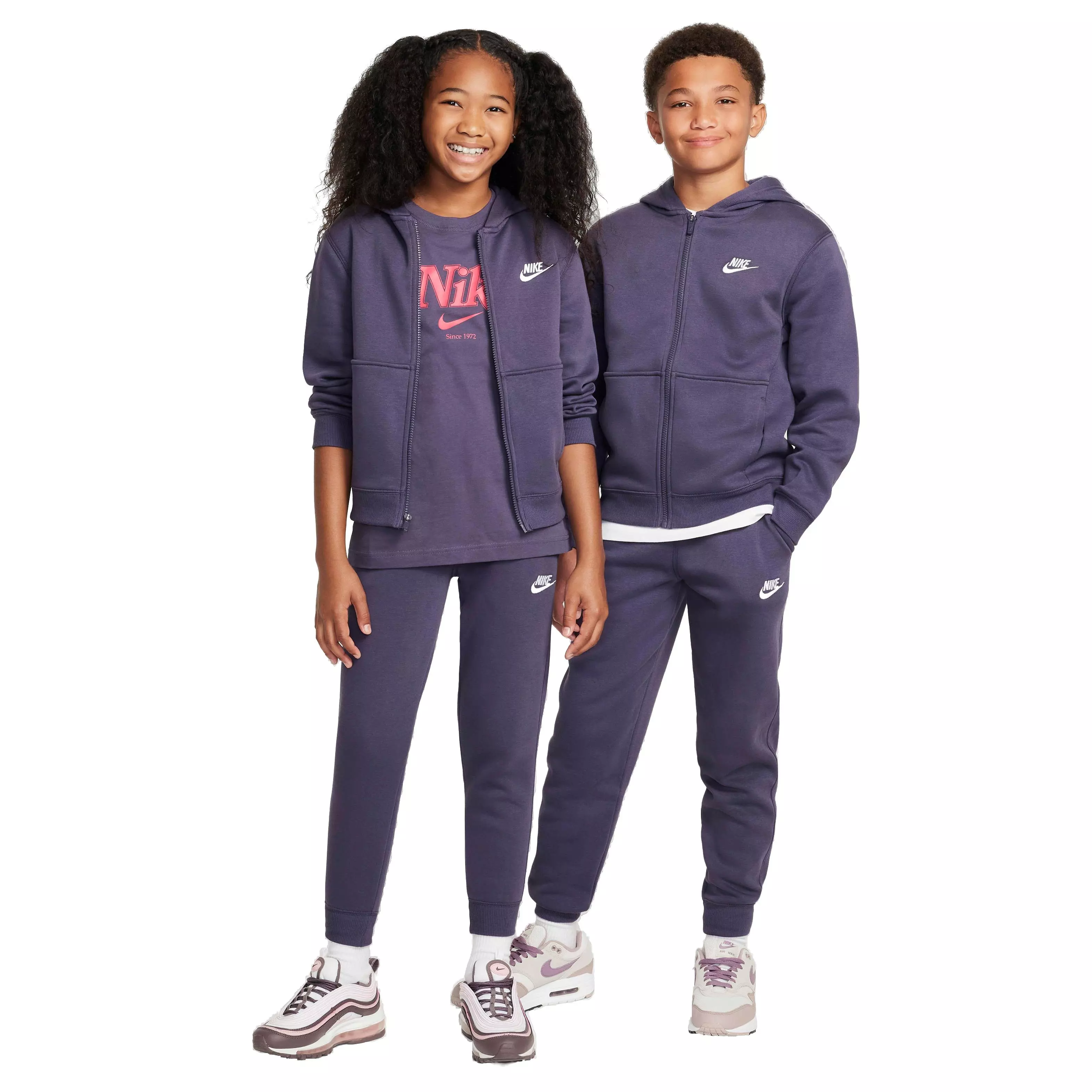 Nike Big Kids' Sportswear Club Fleece Tracksuit - PURPLE