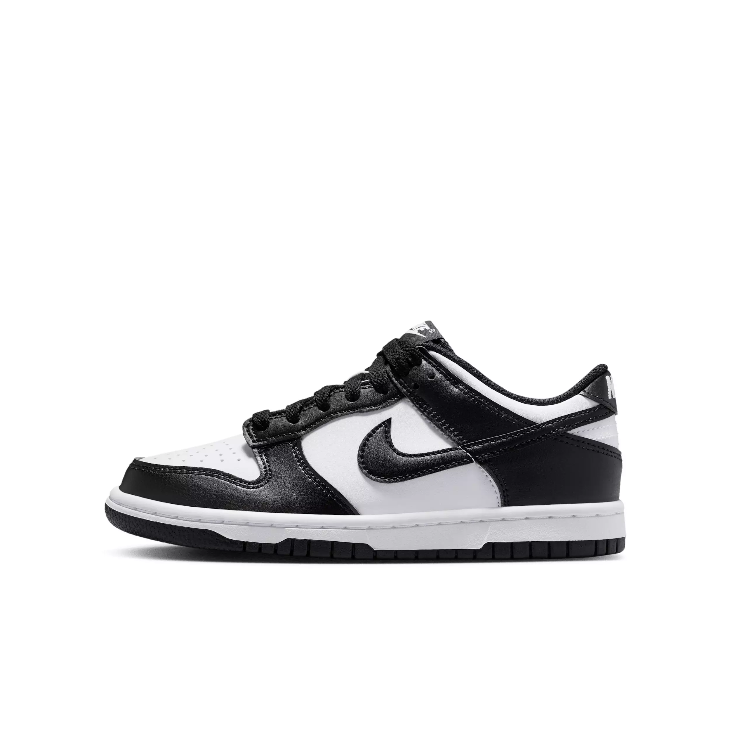 Nike Dunk Low "White/White/Black" Grade School Boys' Shoe - WHITE/WHITE/BLACK