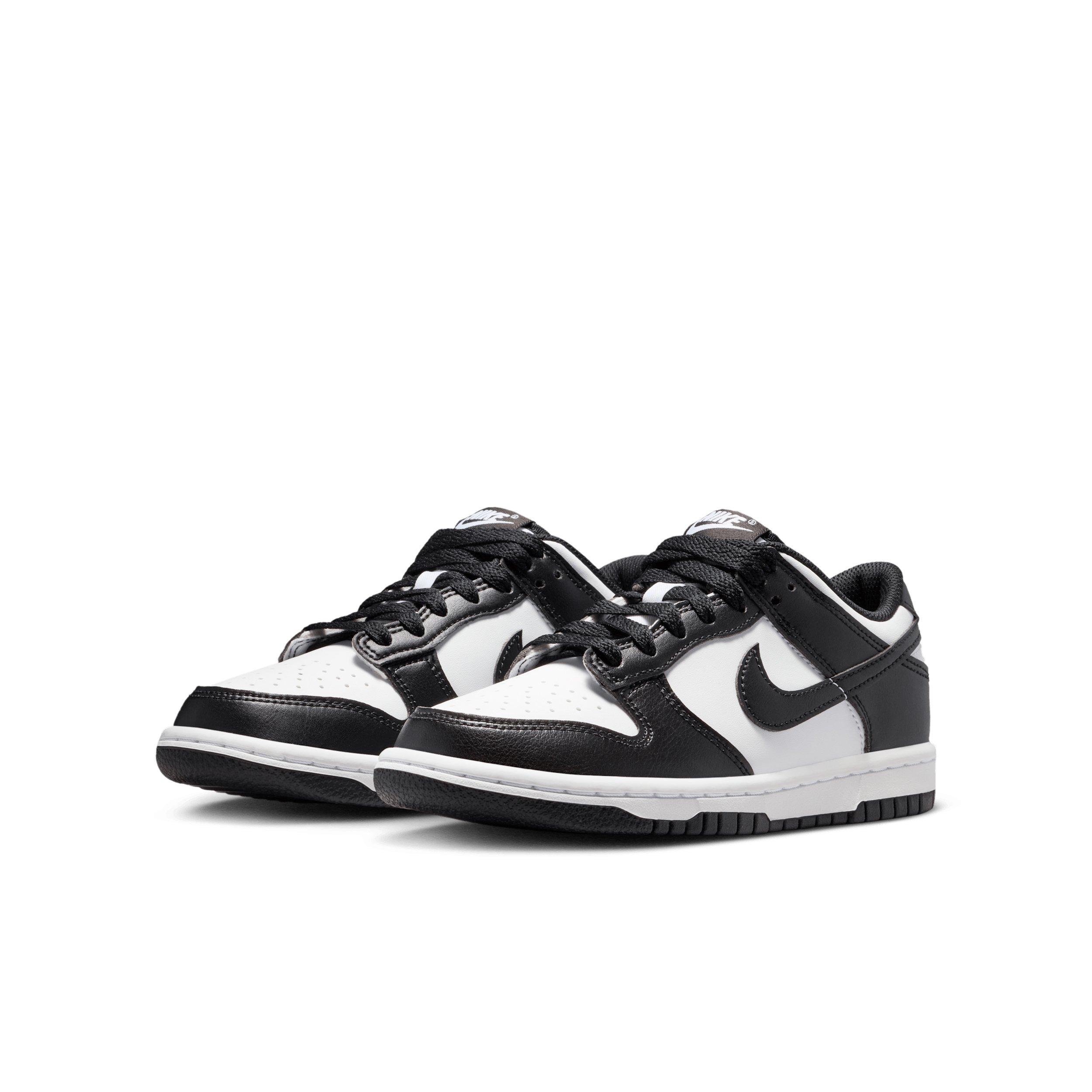 Nike Dunk Low "White/White/Black" Grade School Boys' Shoe - WHITE/WHITE/BLACK Thumbnail View 3