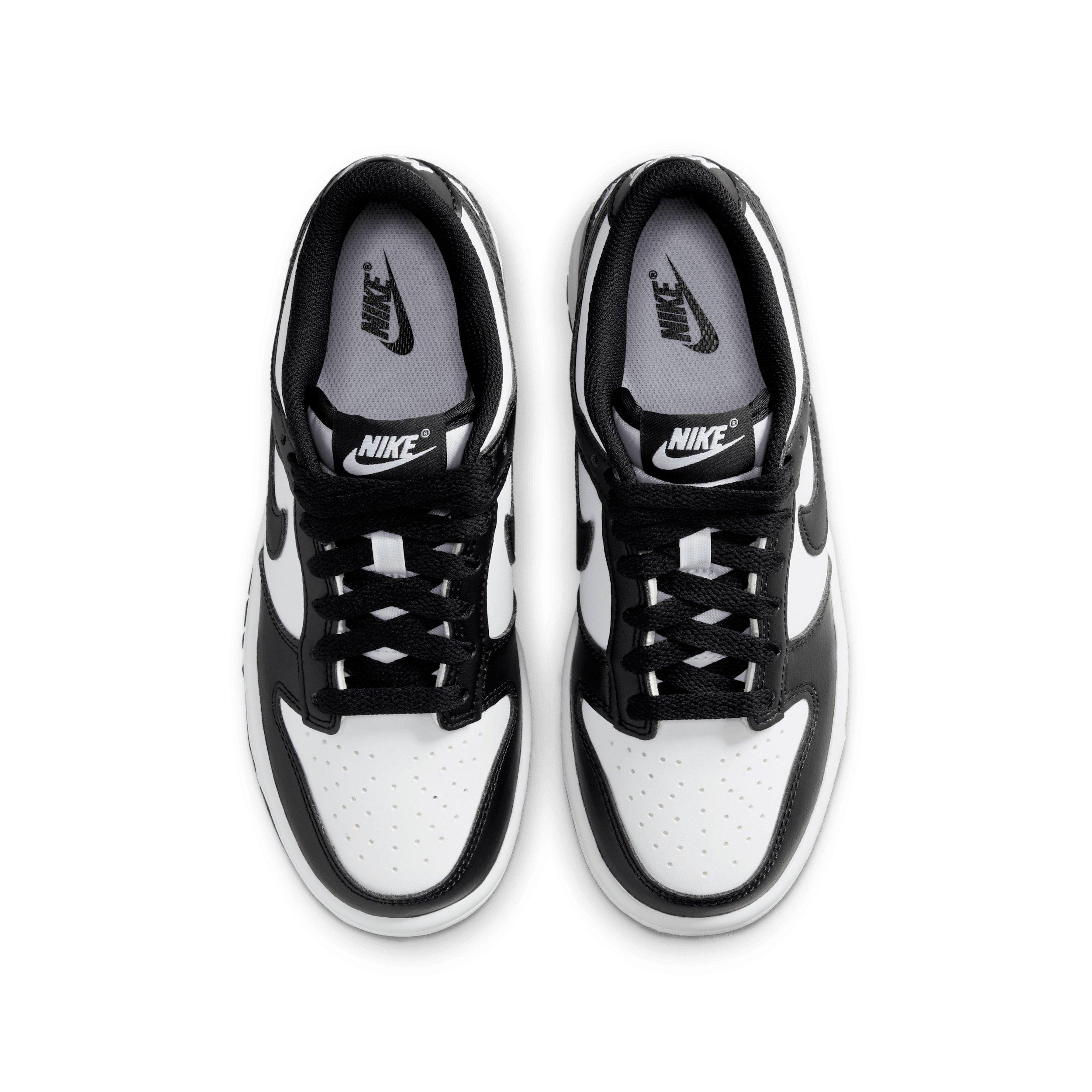 Nike Dunk Low "White/White/Black" Grade School Boys' Shoe - WHITE/WHITE/BLACK Thumbnail View 4